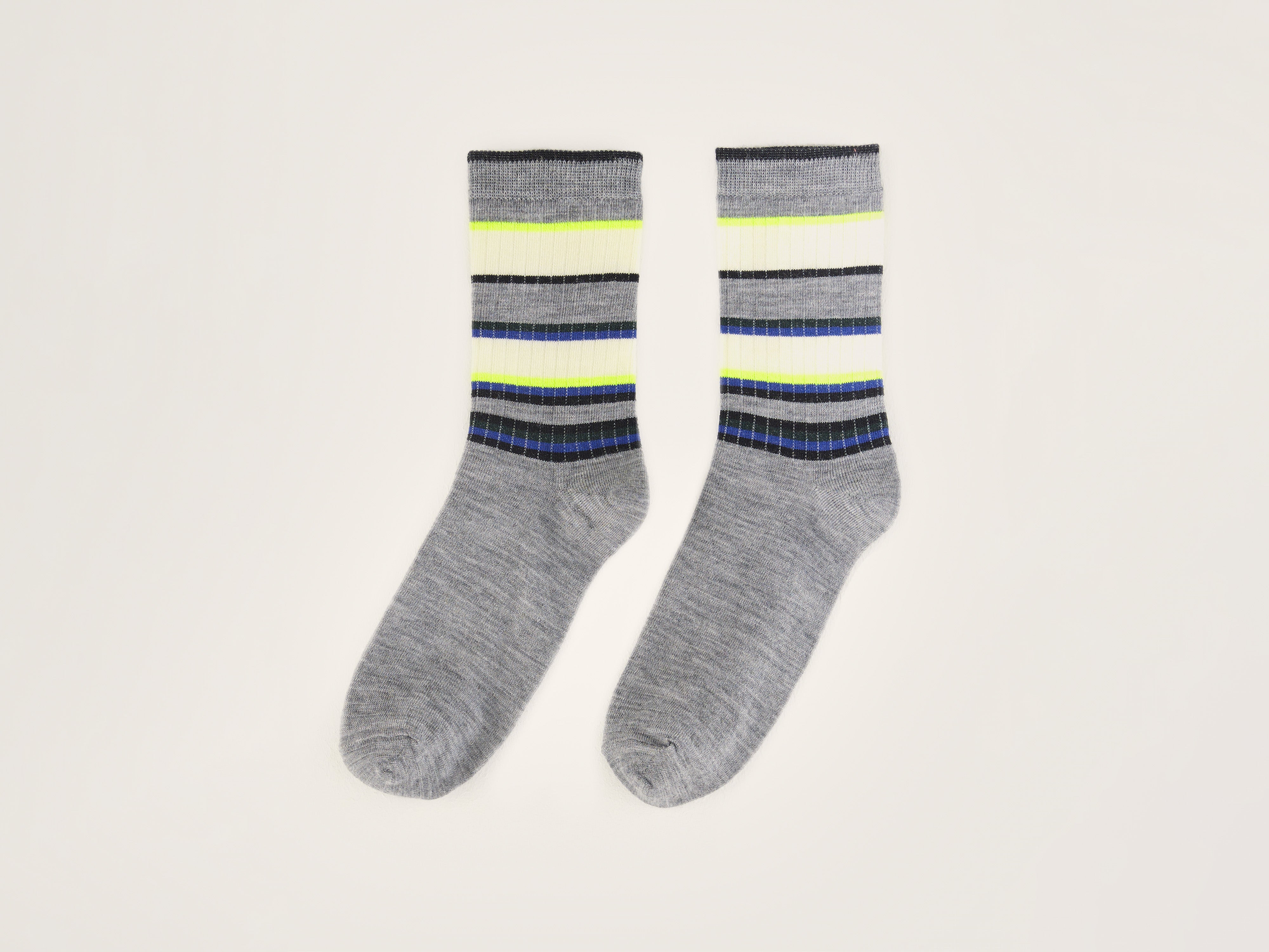 Boili Crew Socks - Heather grey / Hunter / Natural For Women | Bellerose