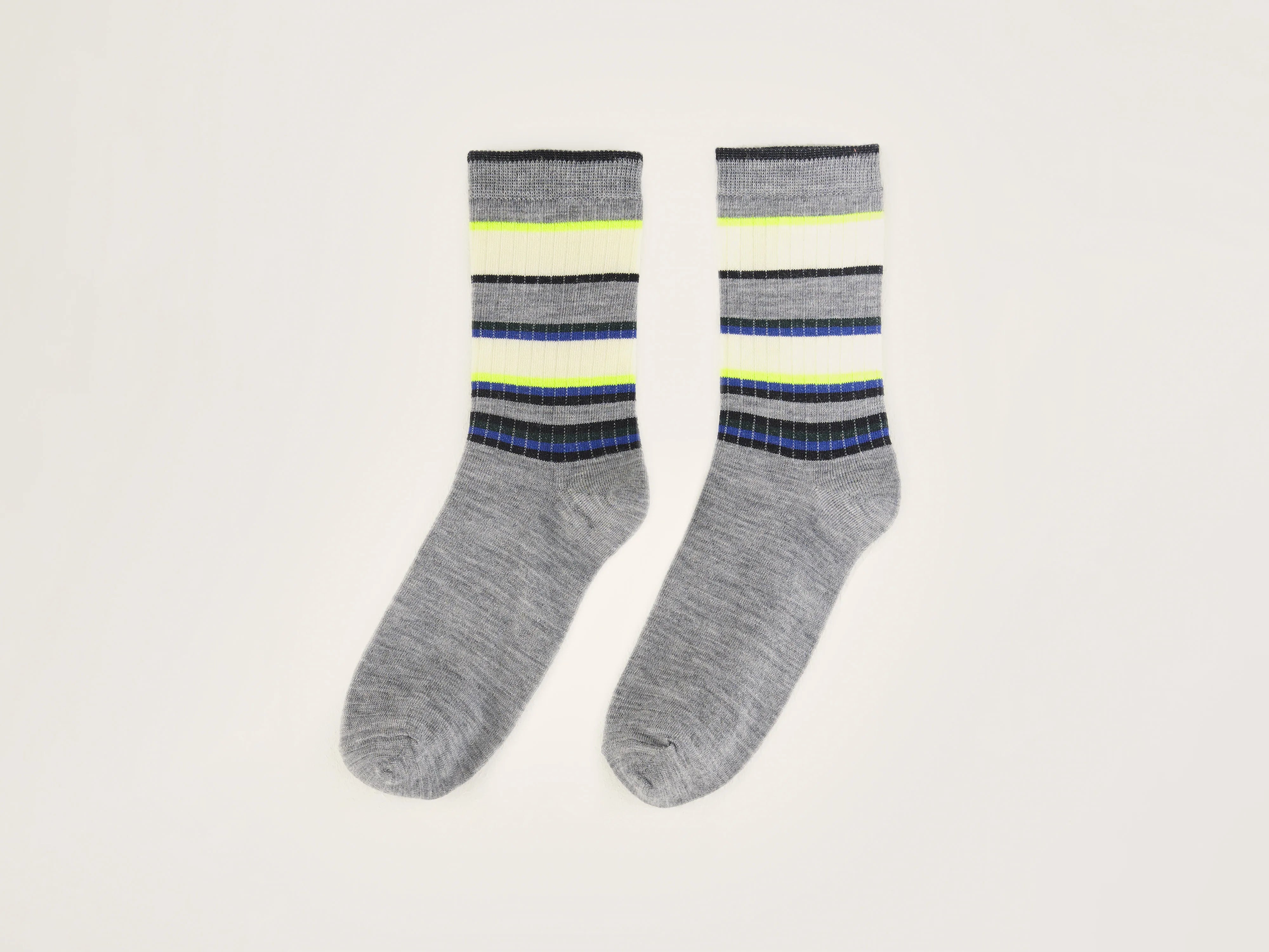 Boili Crew Socks - Heather grey / Hunter / Natural For Women | Bellerose