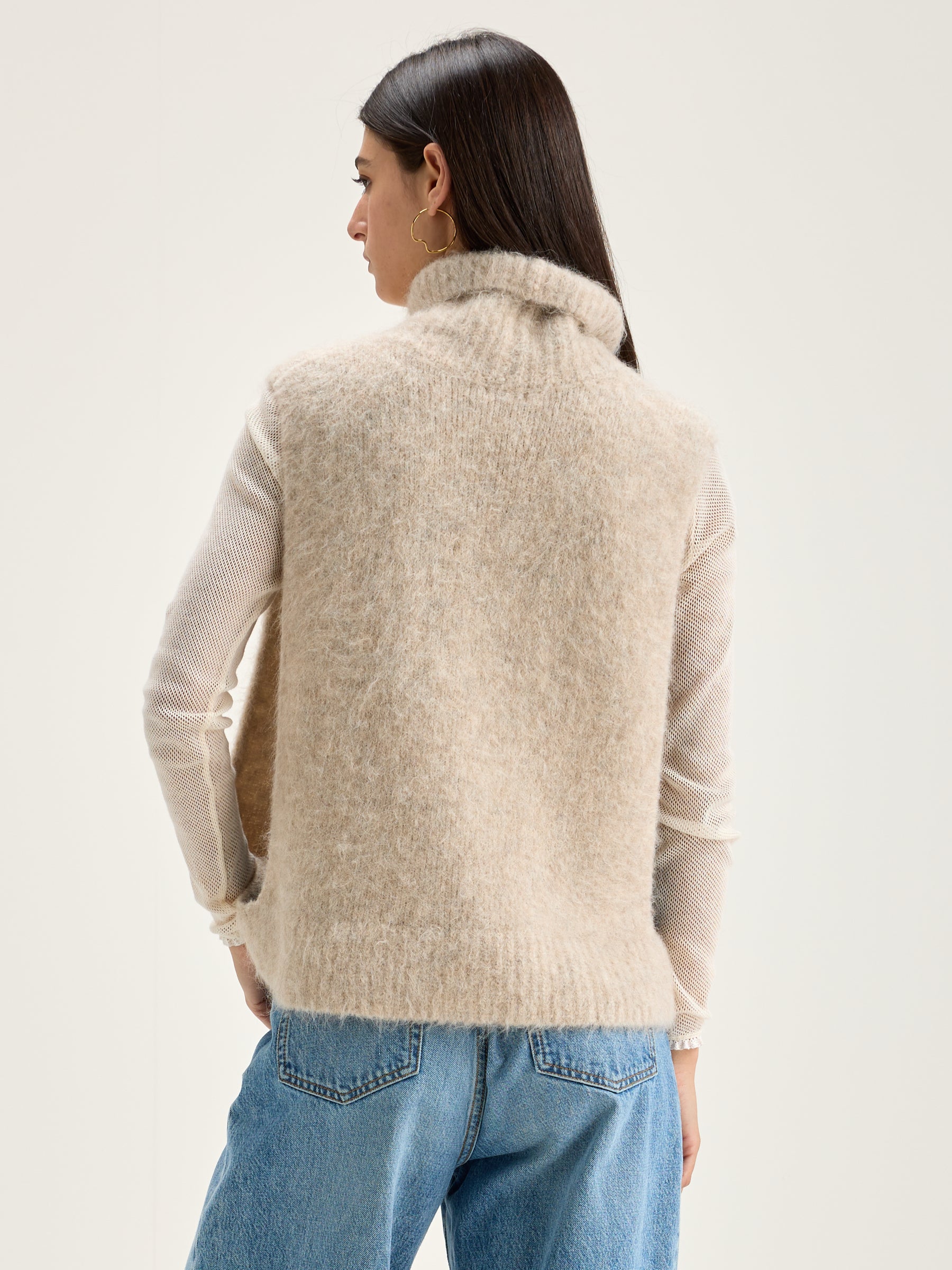 Daren Sleeveless Sweater - Oyster For Women | Bellerose