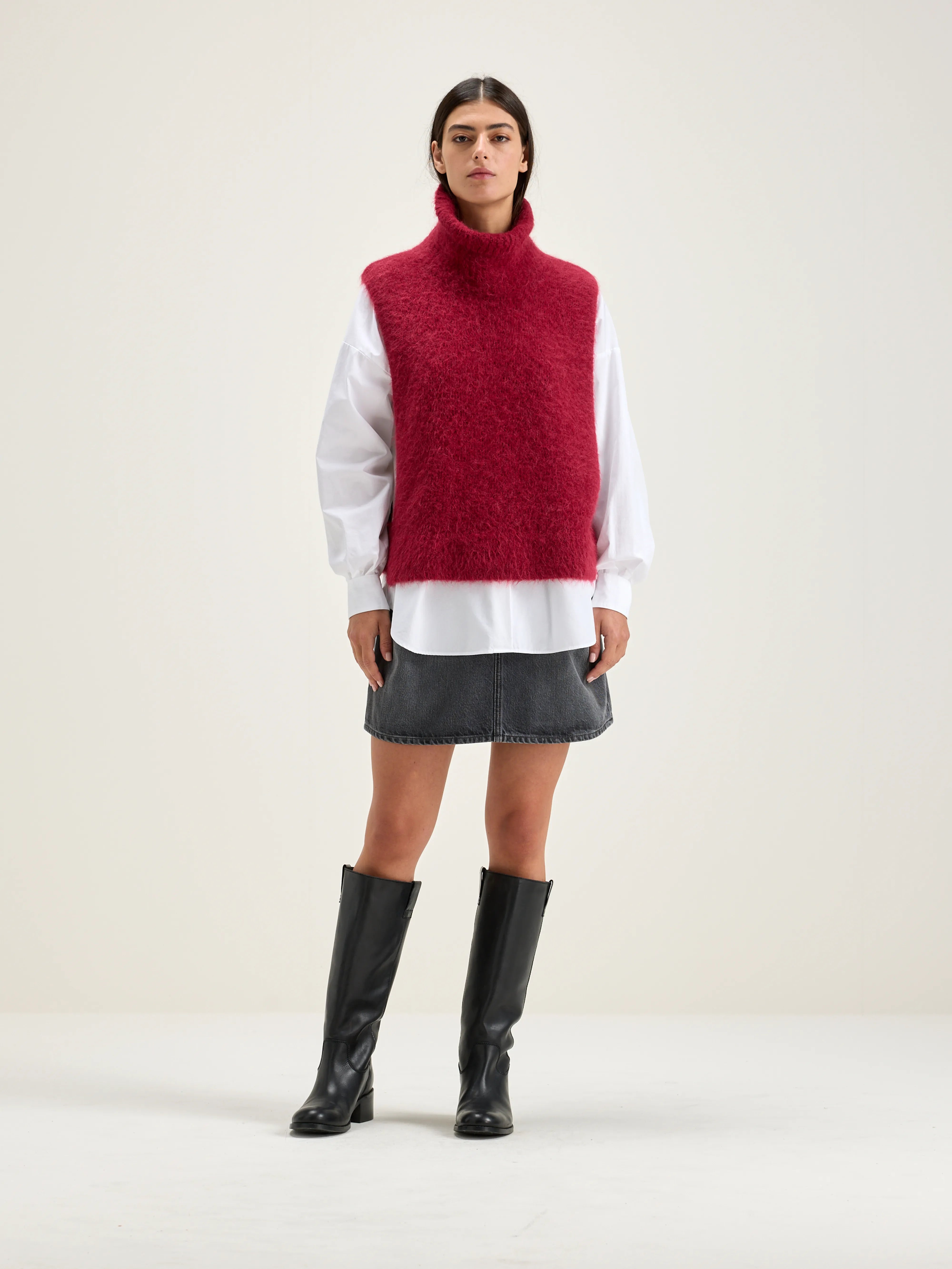 Daren Sleeveless Sweater - Red dahlia For Women | Bellerose