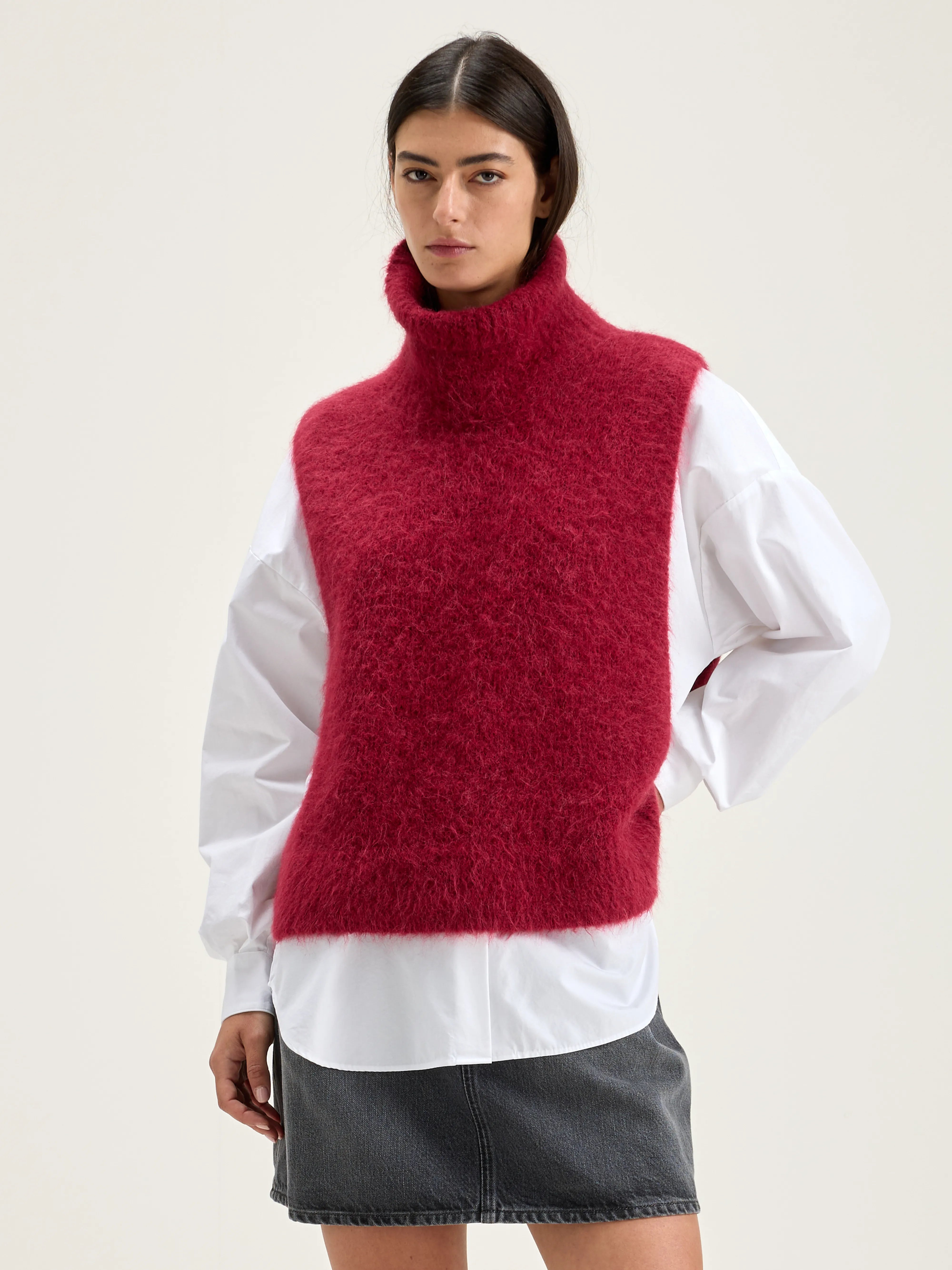 Daren Sleeveless Sweater - Red dahlia For Women | Bellerose