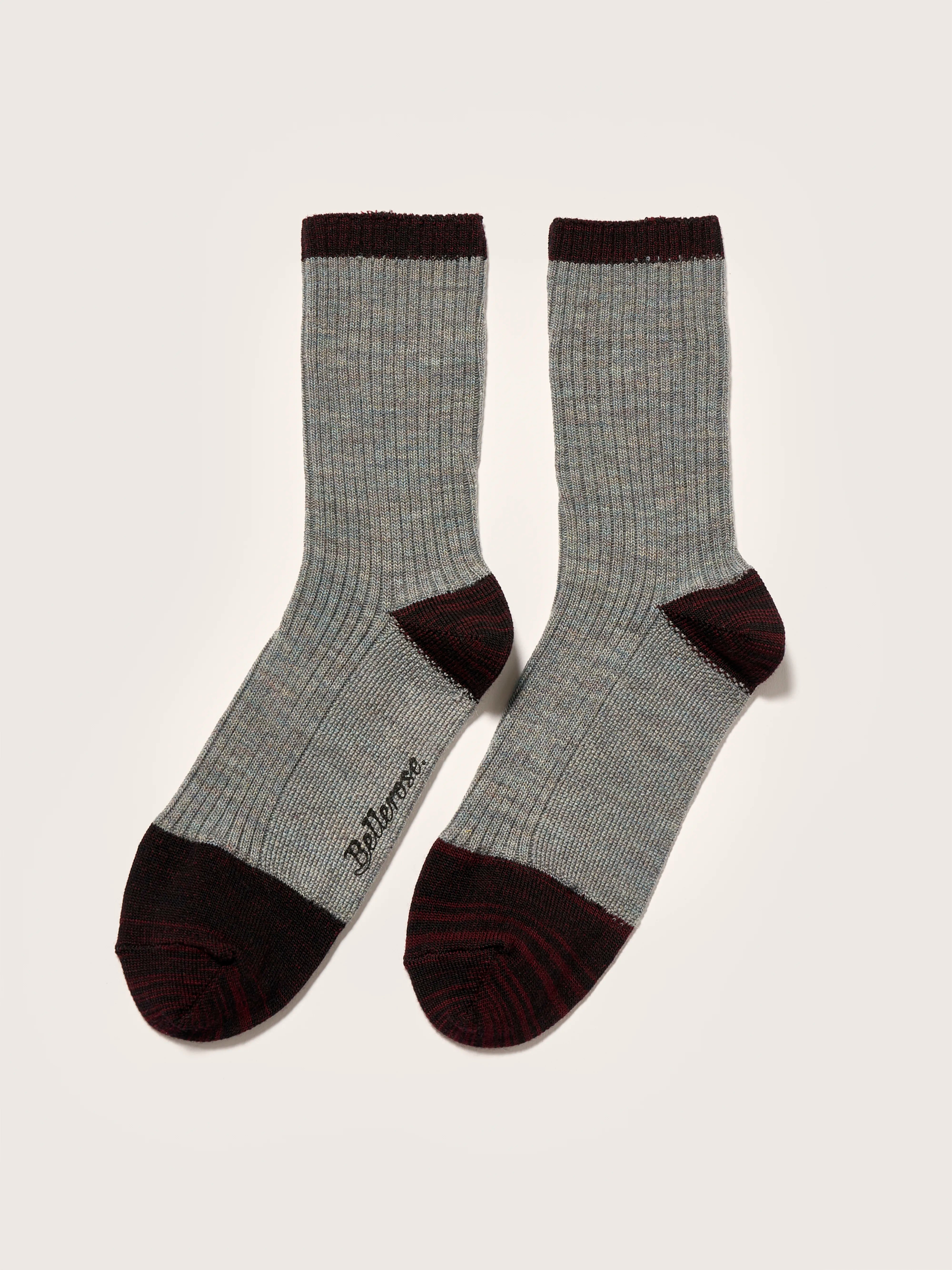 Chaussettes Baudy - Burgundy / Rain Pour Femme | Bellerose