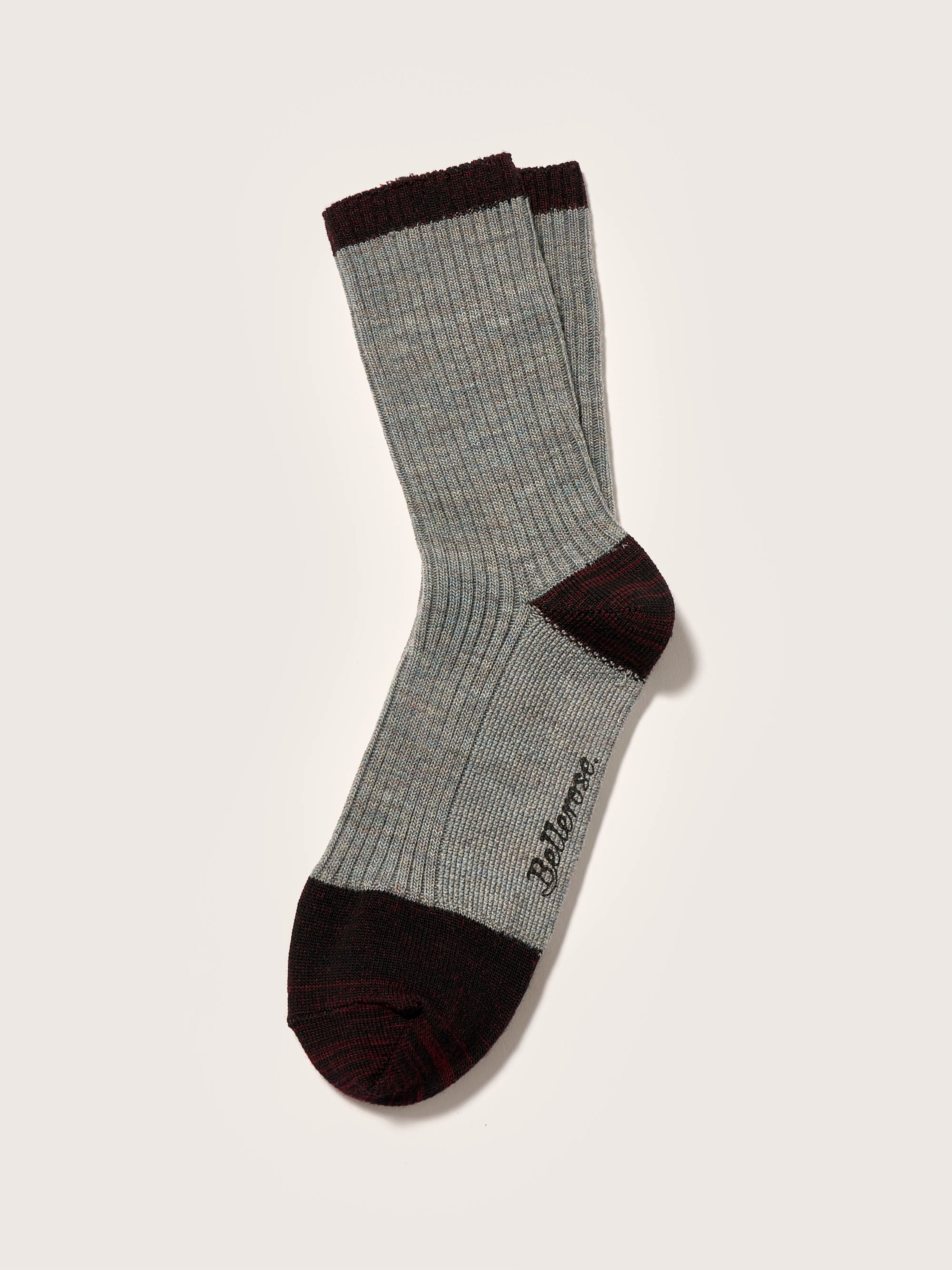 Chaussettes Baudy - Burgundy / Rain Pour Femme | Bellerose