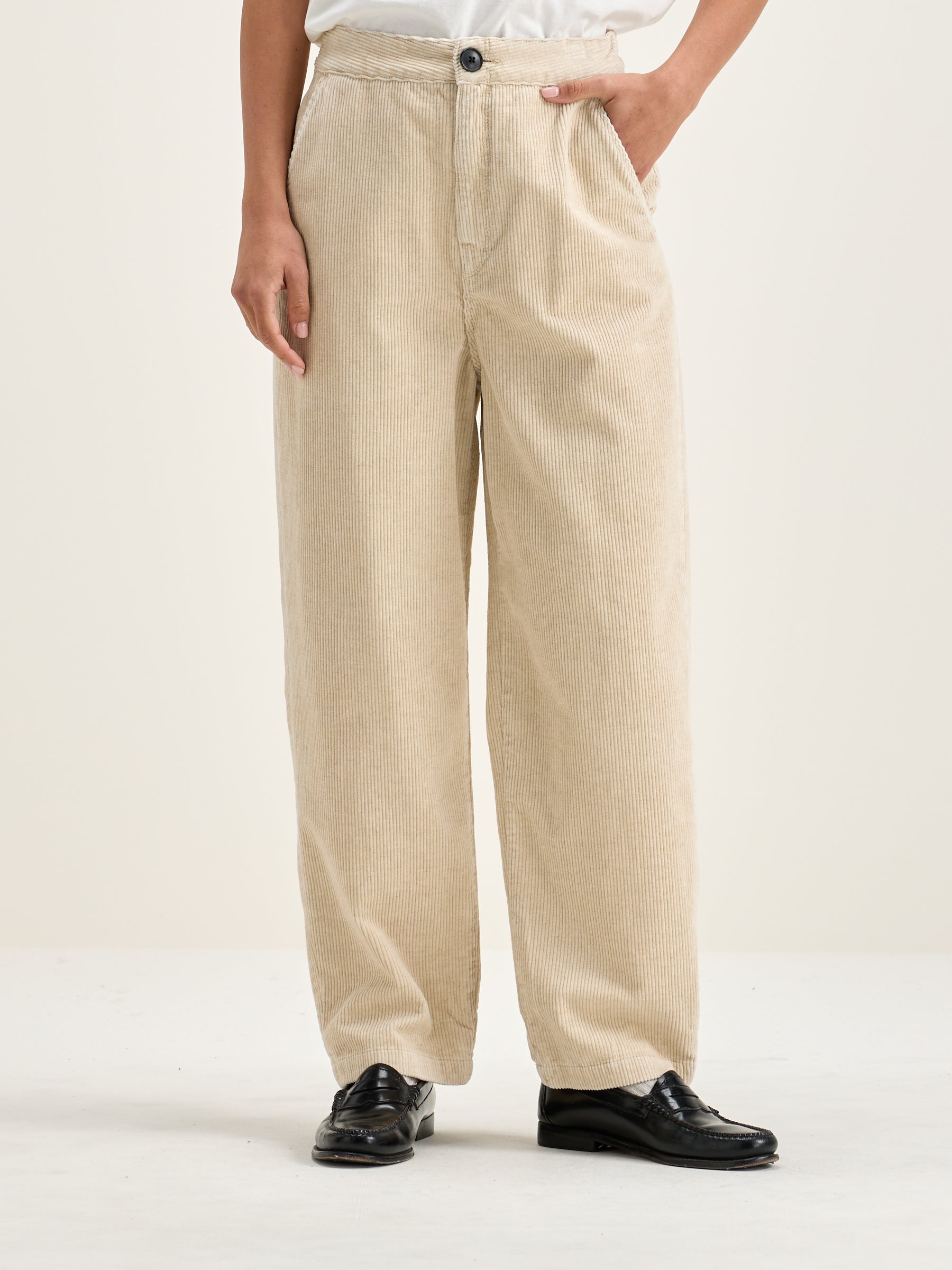 Pasop Relaxed Trousers - Calcaire For Women | Bellerose