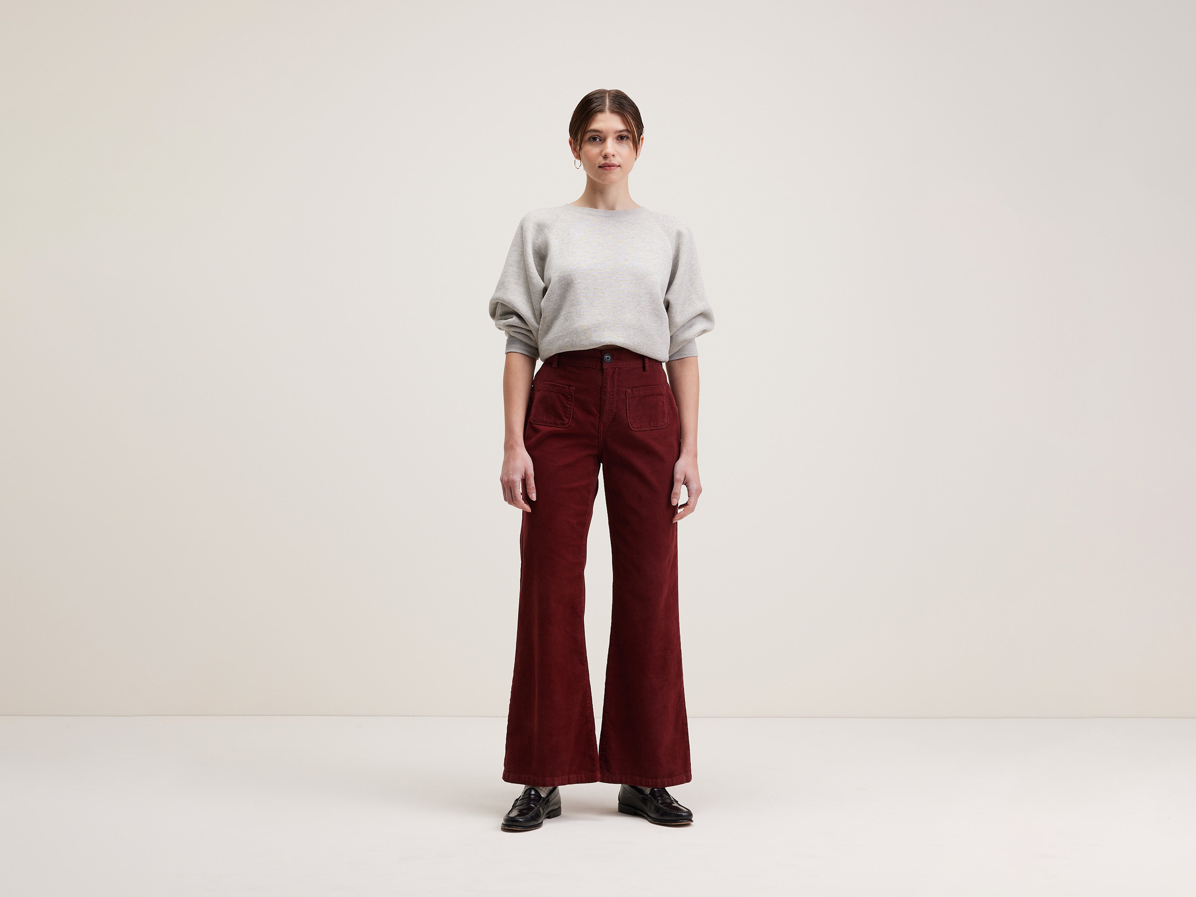 Park flared broek (242 / W / GRENAT)