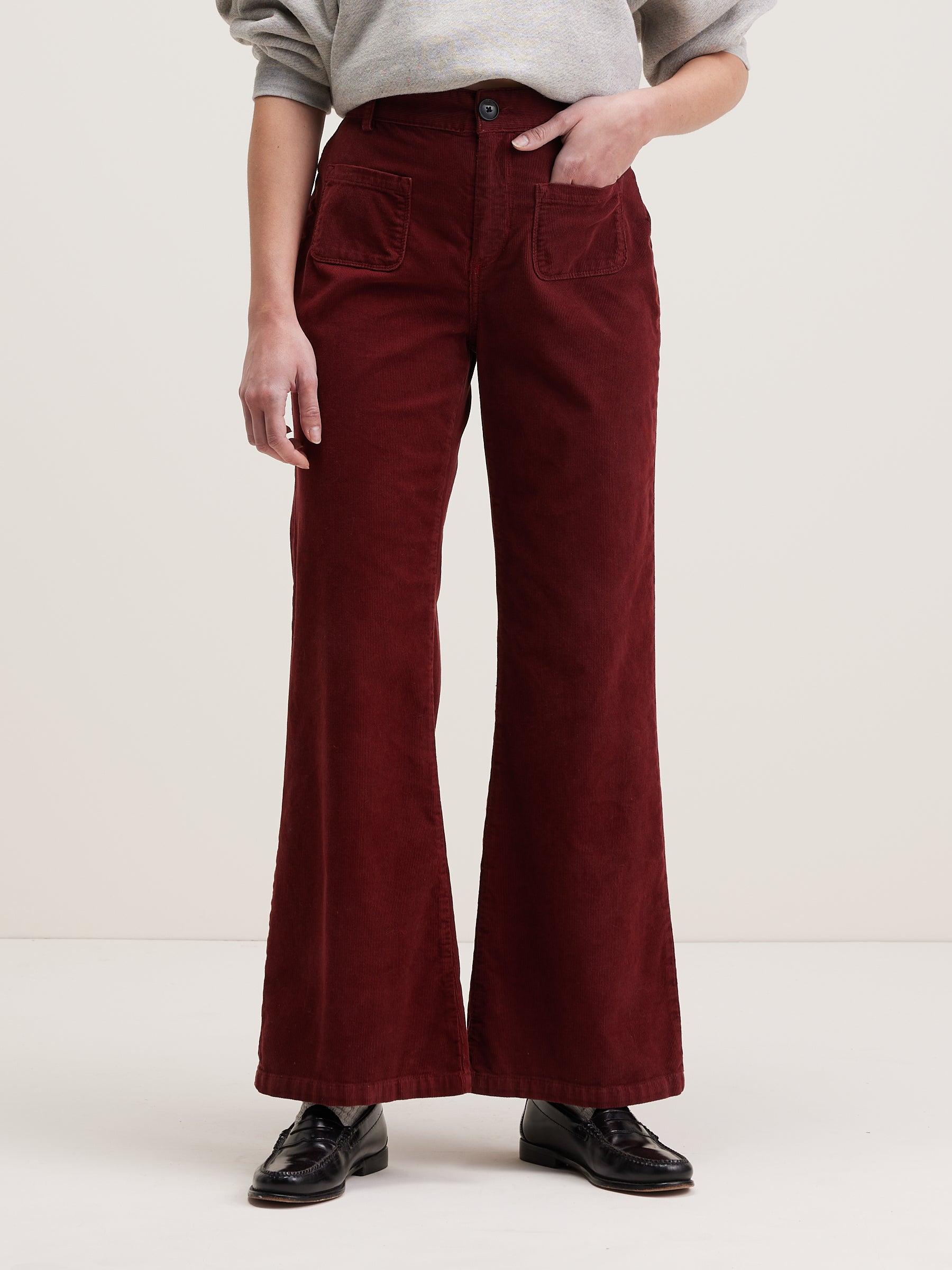 Park Flared Trousers - Grenat For Women | Bellerose