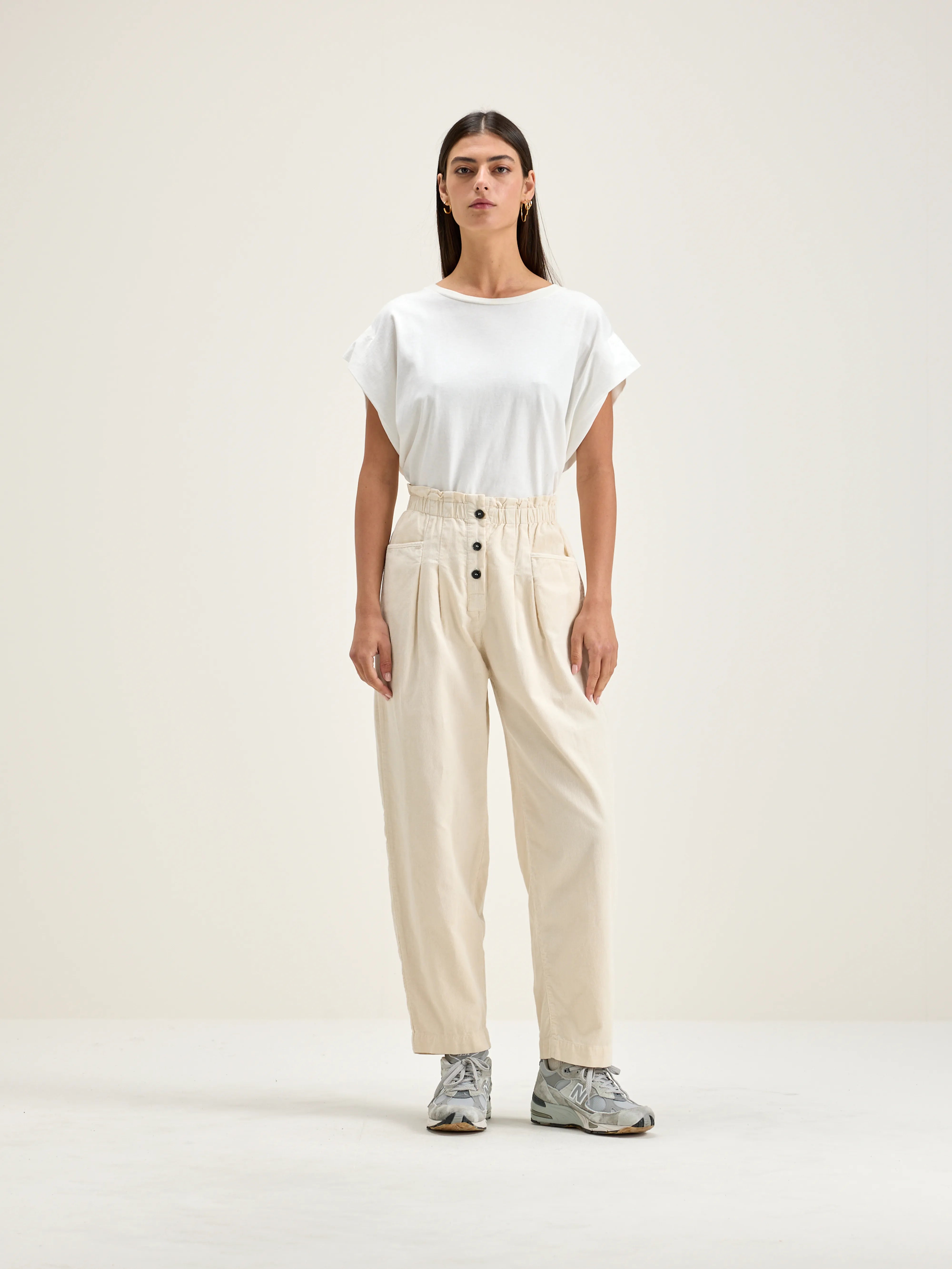 Pantalon Paperbag Lilo - Cream Pour Femme | Bellerose