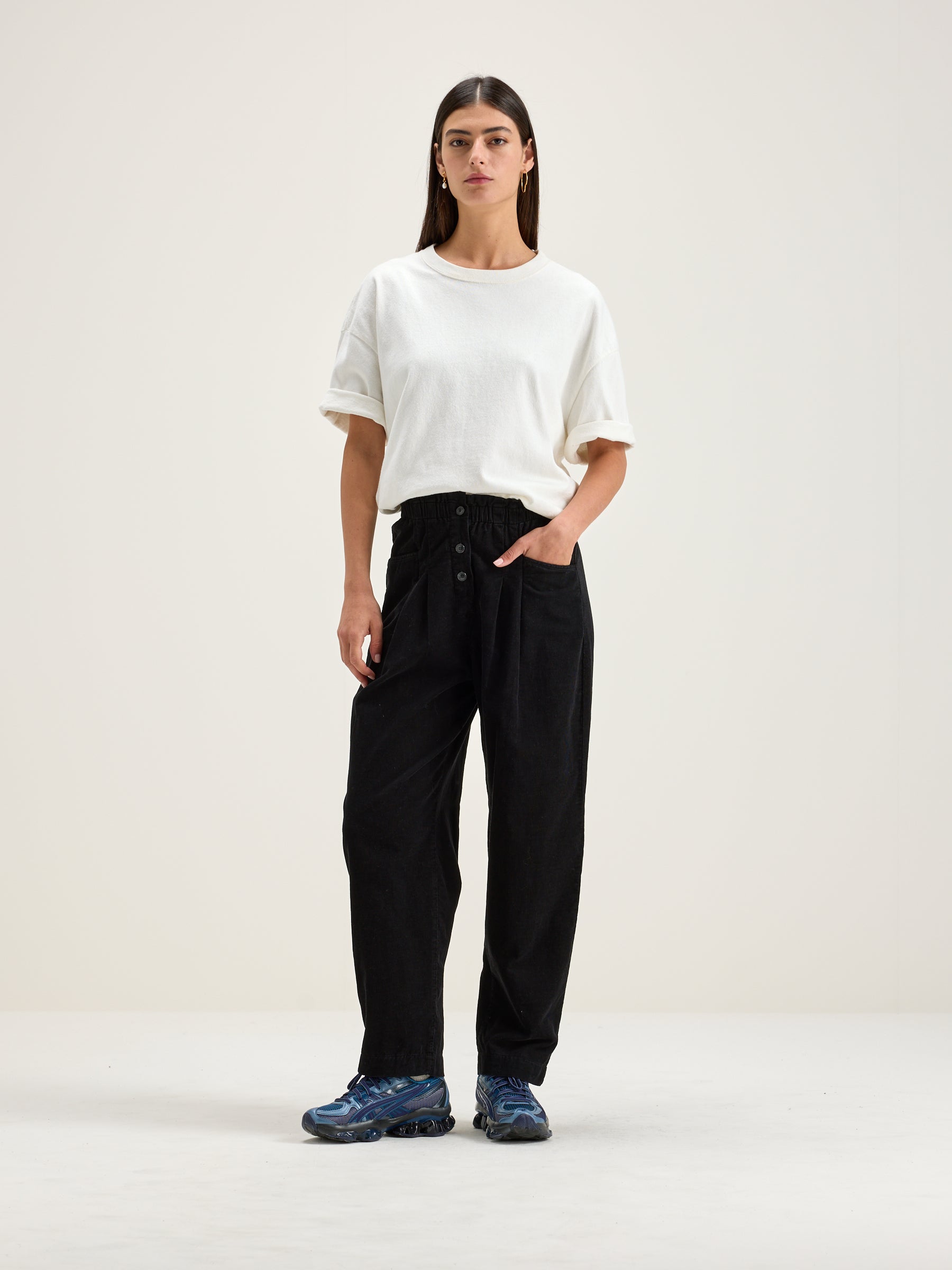 Lilo Paperbag Trousers - Black beauty For Women | Bellerose