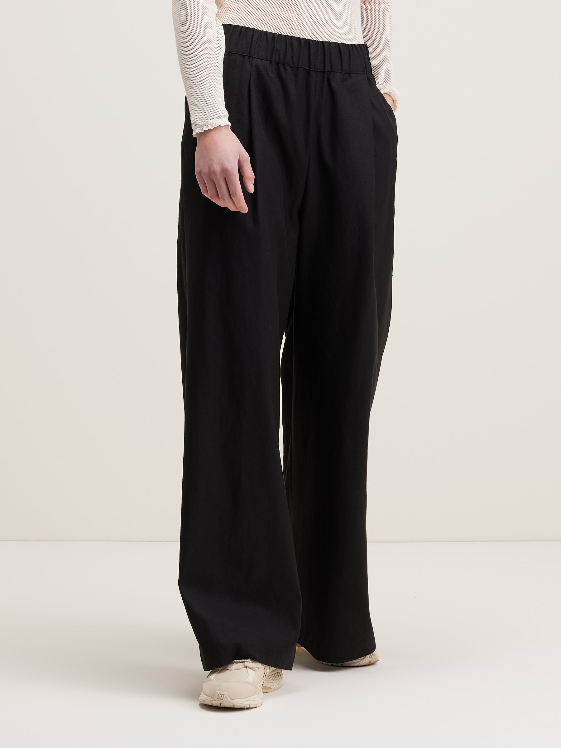 Vezza Rechte Wijde Broek - Black beauty Voor Dames | Bellerose