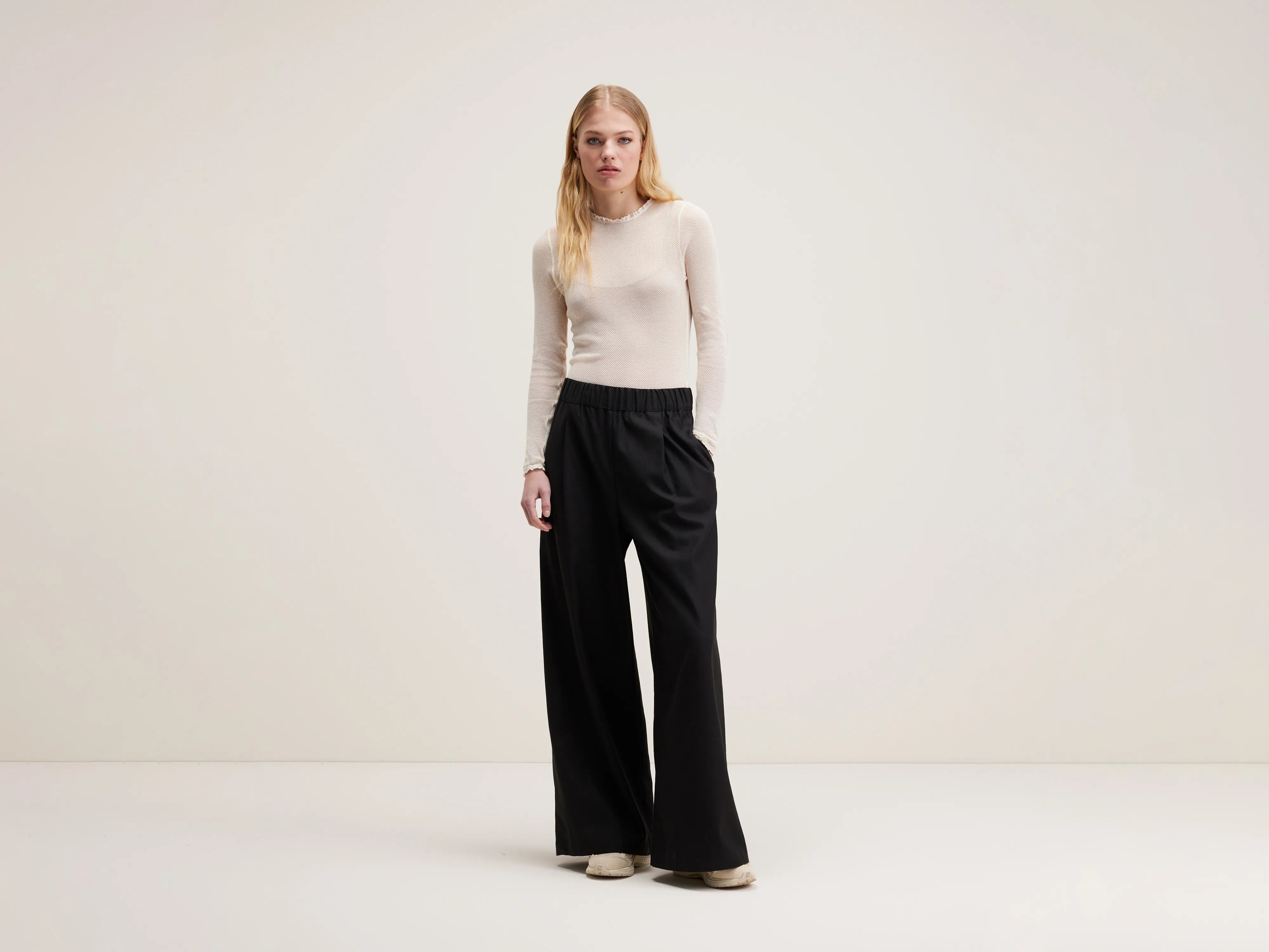 Vezza Straight Wide Trousers - Black beauty For Women | Bellerose