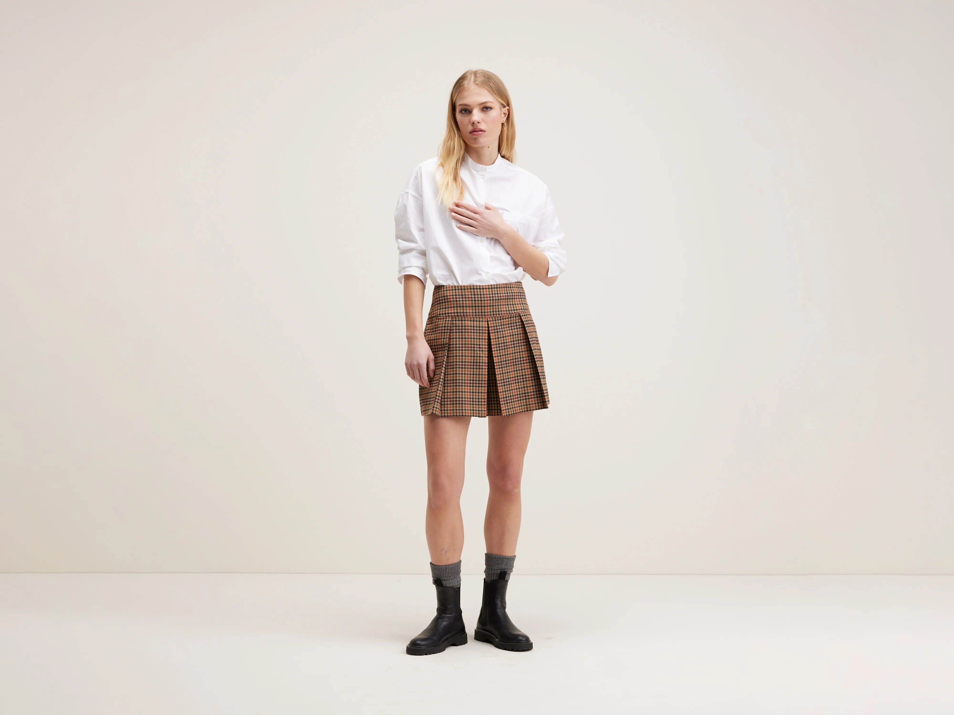 Mini Skort Tulsi - Braise / Gardenia / Wolf Pour Femme | Bellerose