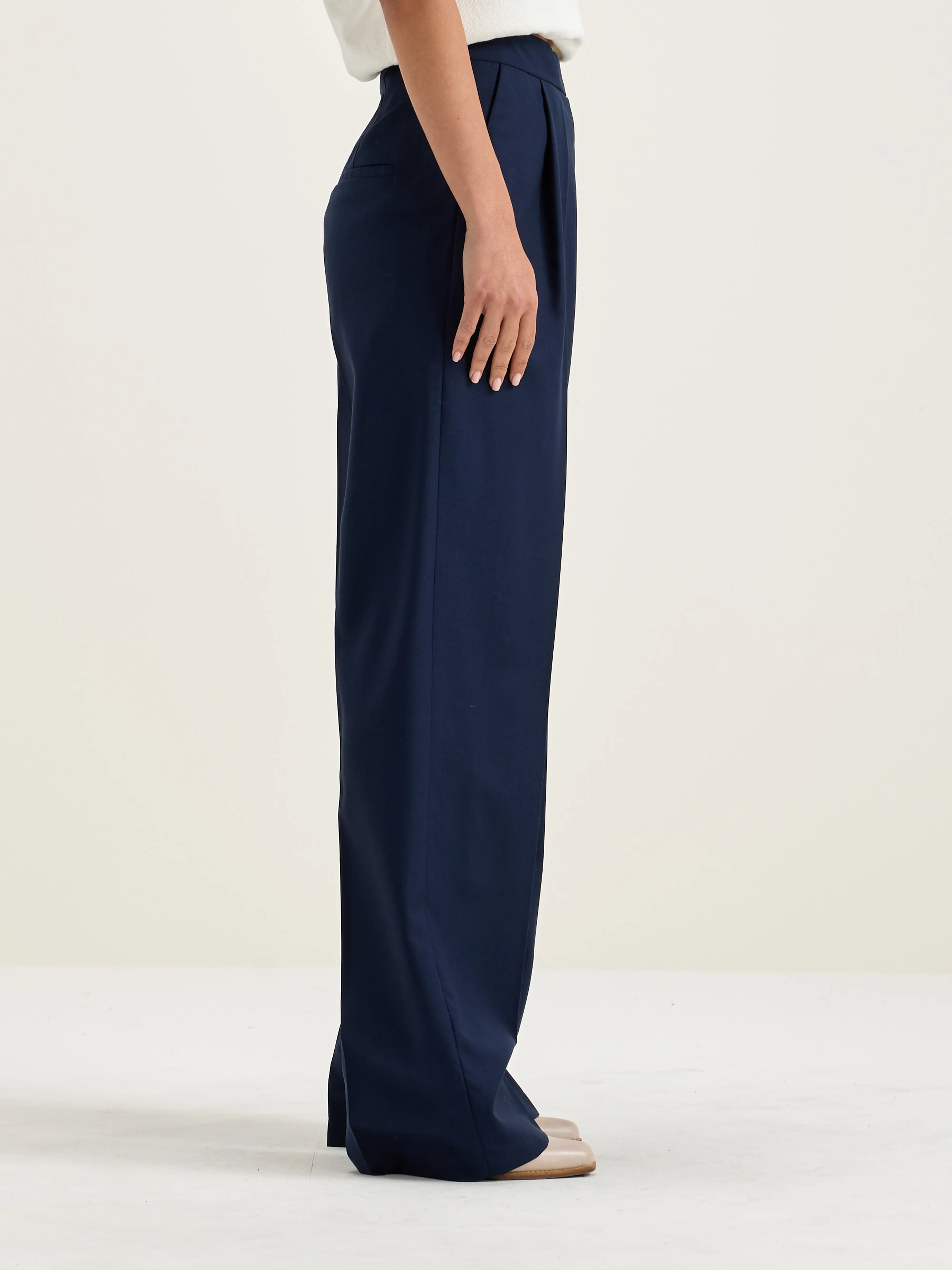 Tom Hoge Taille Broek - Naval Voor Dames | Bellerose
