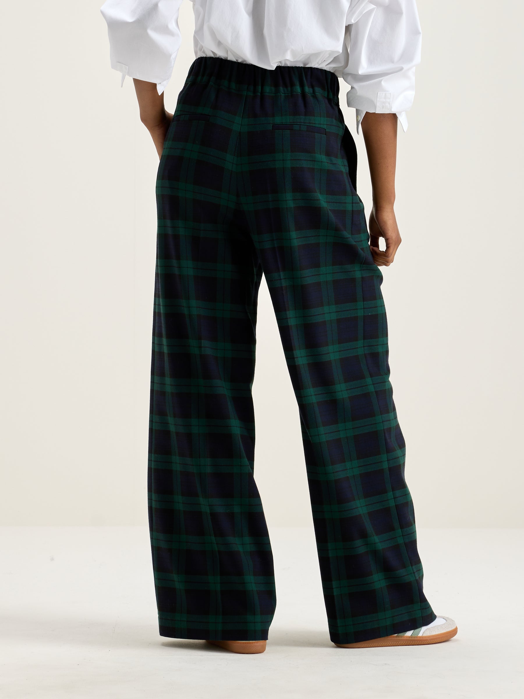 Vespa Wide Trousers - Gardenia / Sea pine For Women | Bellerose