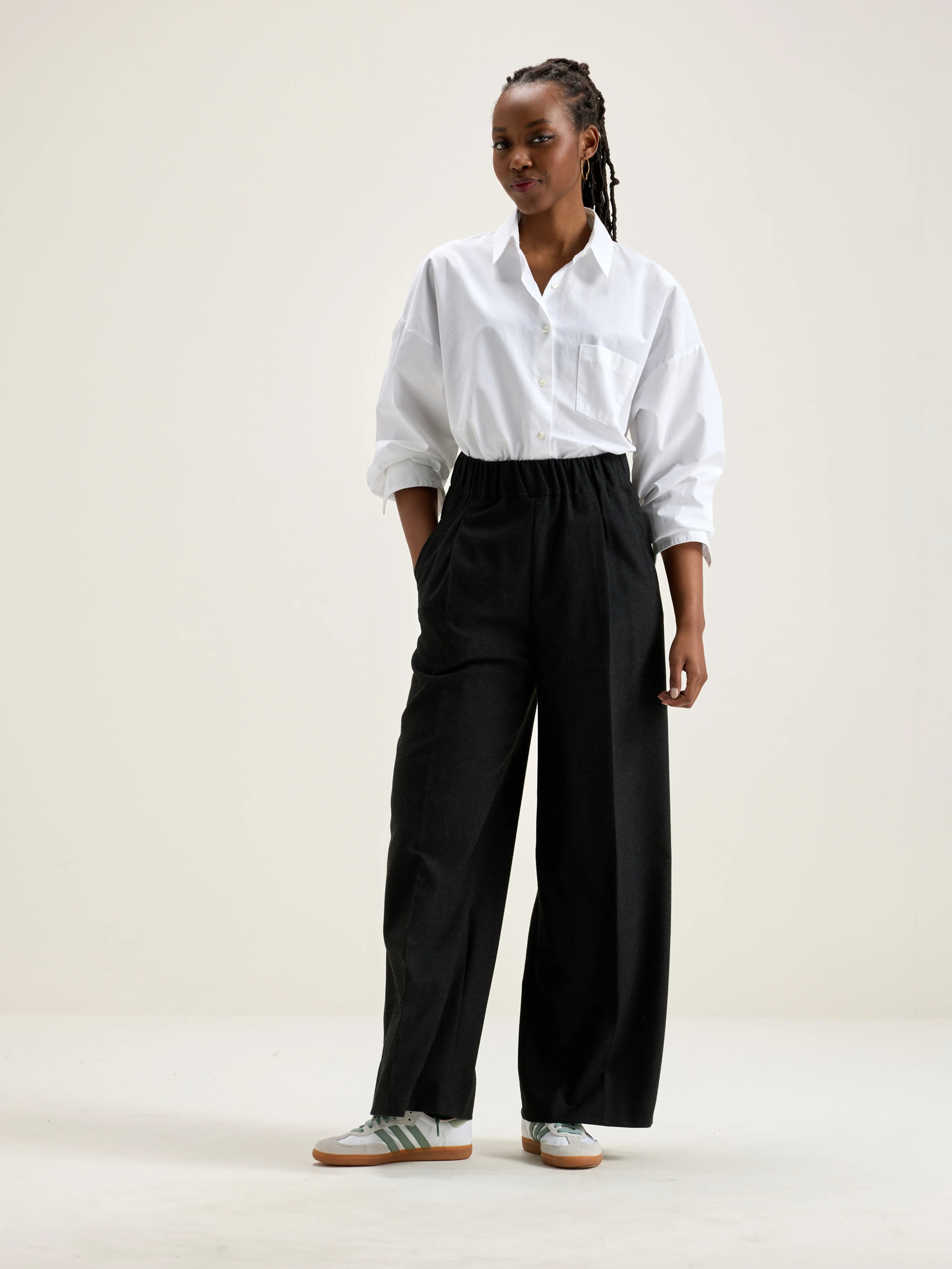 Vespa Wide Trousers - Anthracite For Women | Bellerose