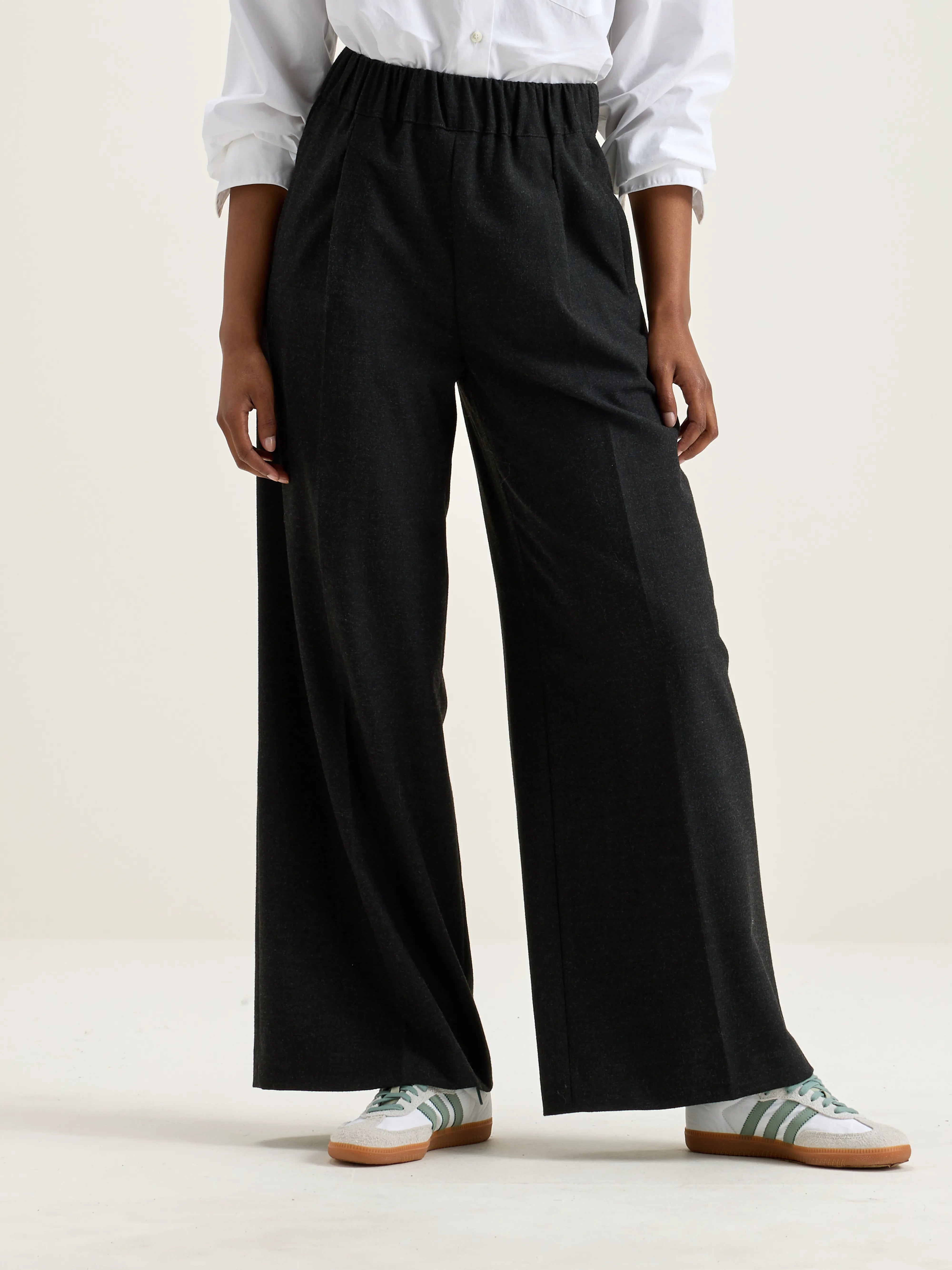 Vespa Wide Trousers - Anthracite For Women | Bellerose