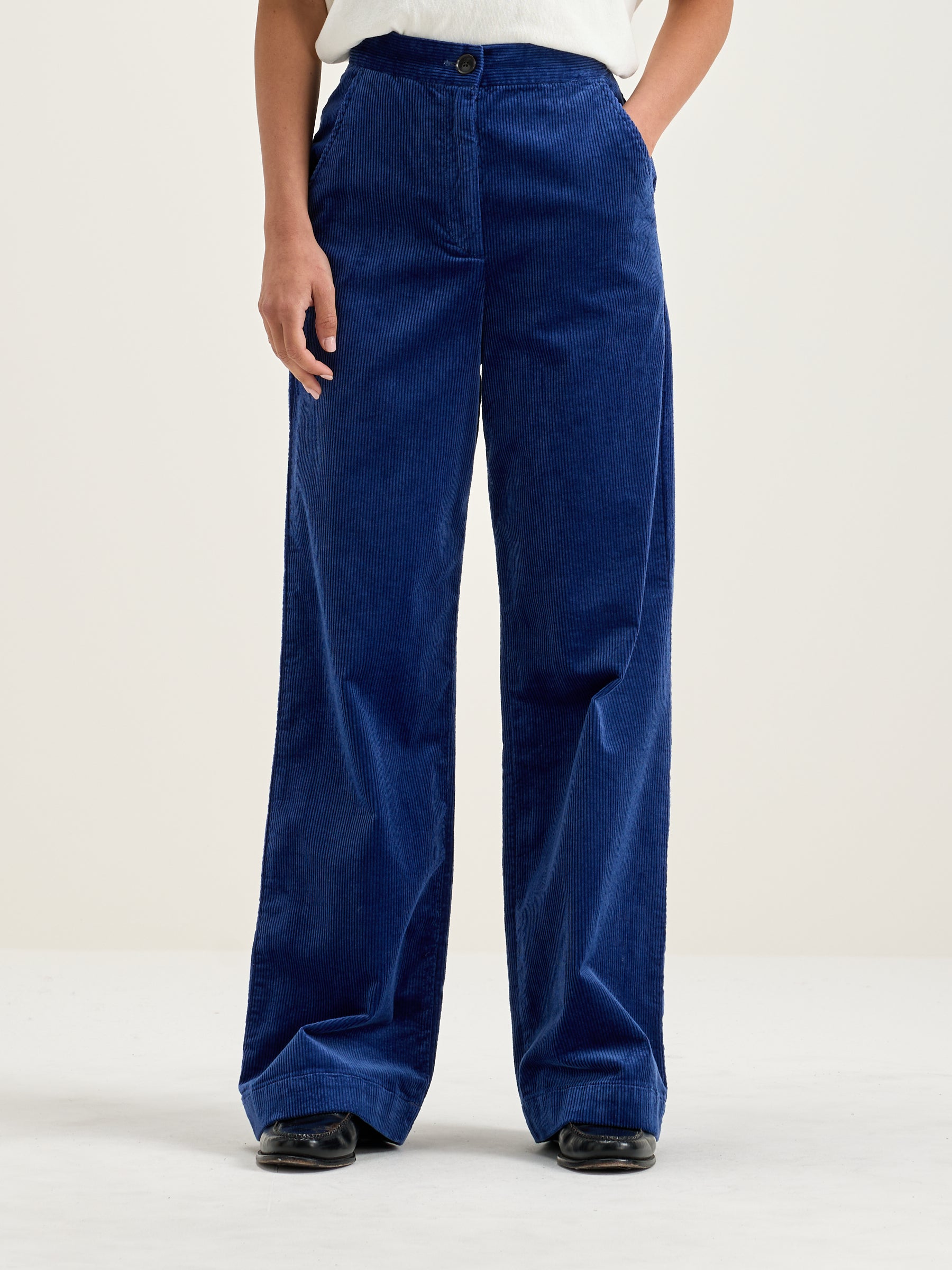 Gabor Straight Wide Trousers - Blue For Women | Bellerose