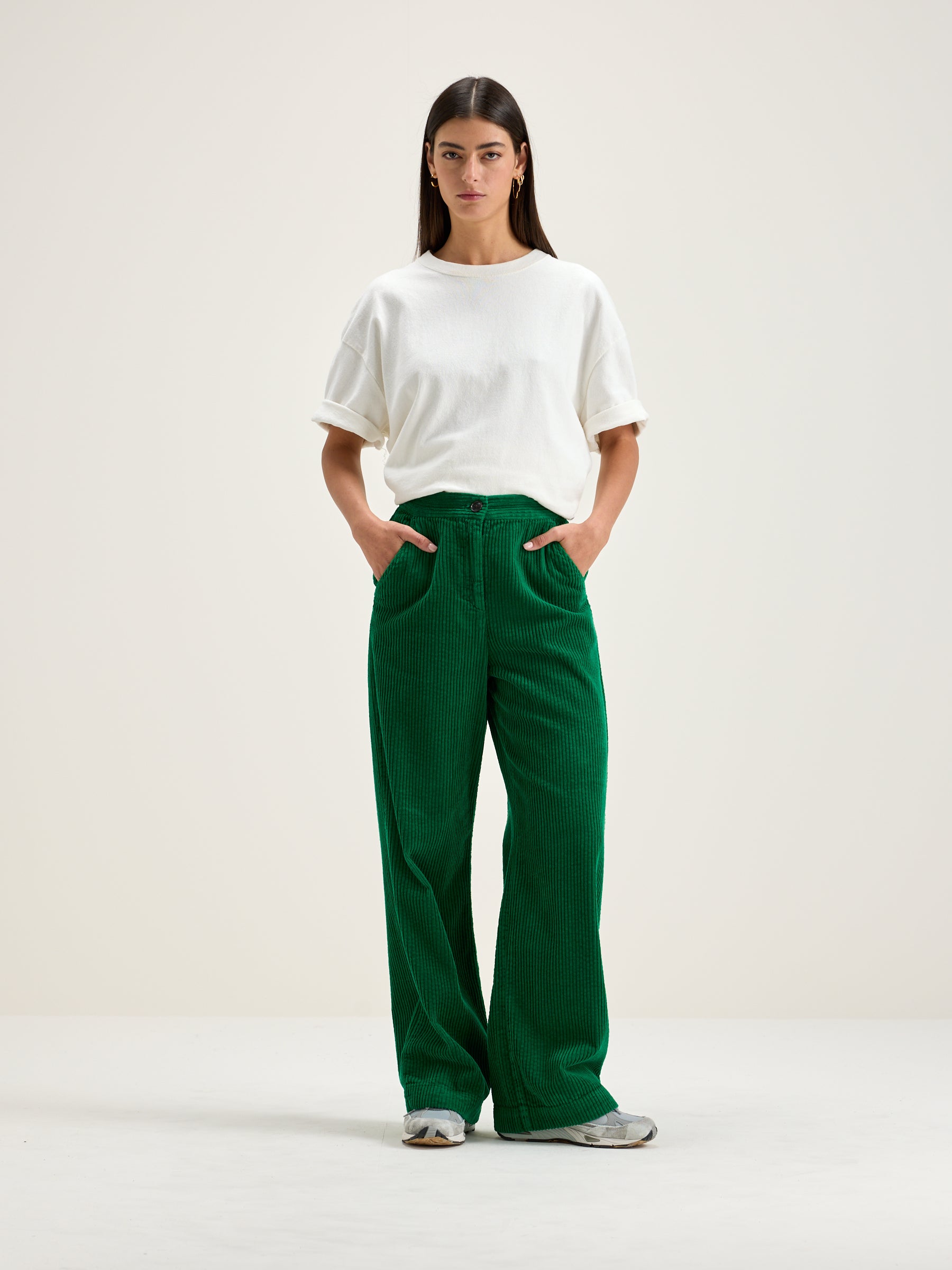 Gabor Straight Wide Trousers - Chlorophile For Women | Bellerose