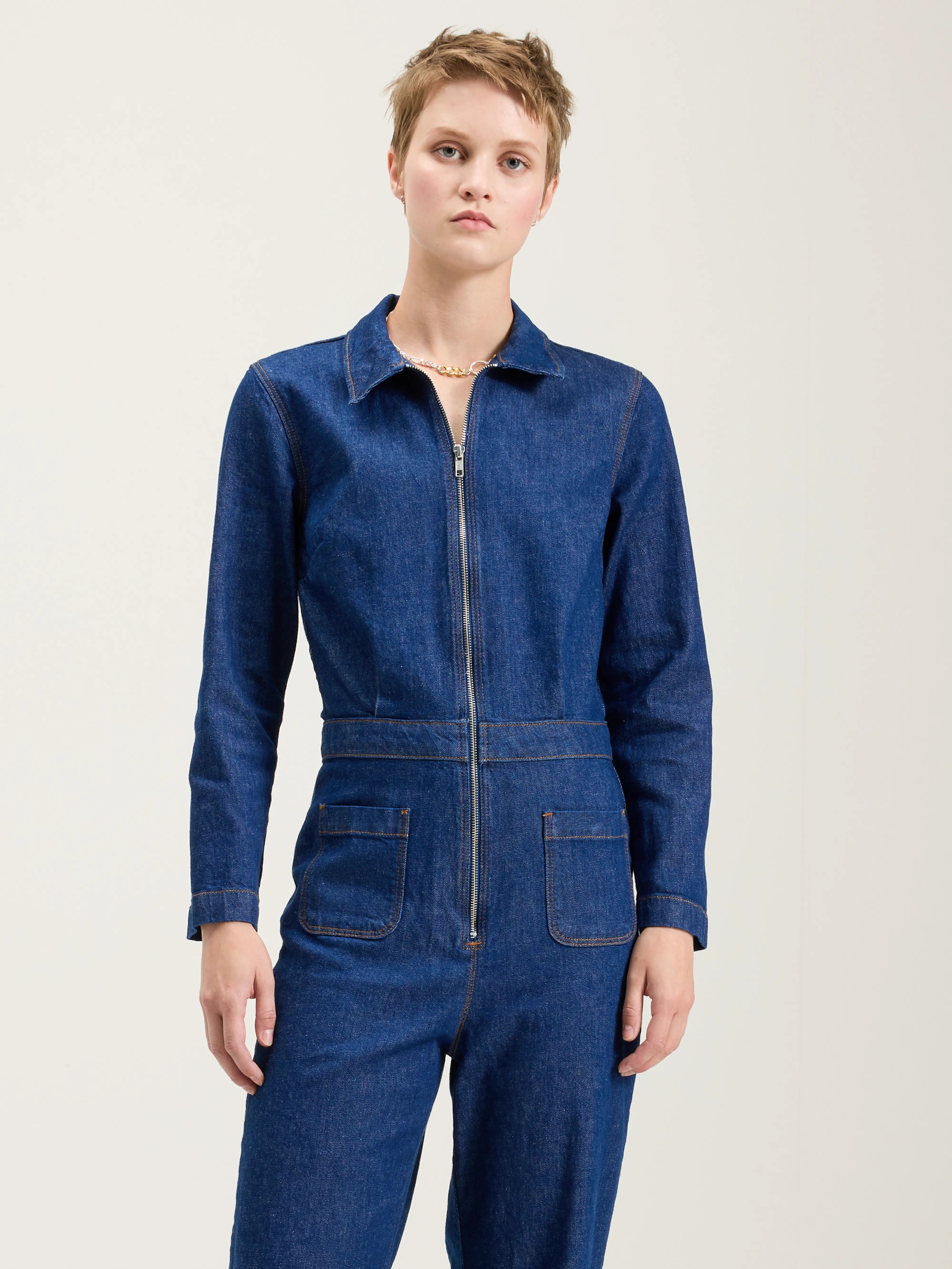 Pamelie Denim Jumpsuit - Blue rinse For Women | Bellerose