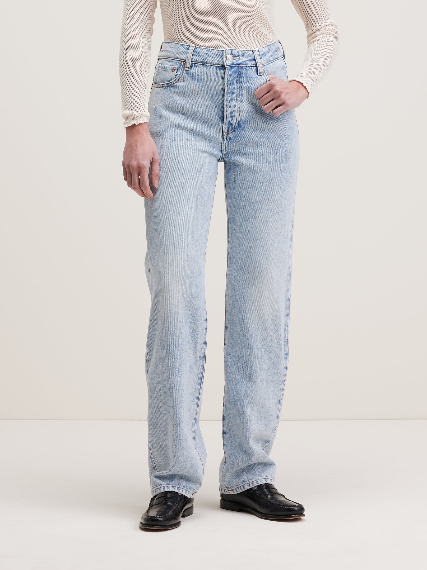 Pony Long Straight Jeans - Used light blue For Women | Bellerose