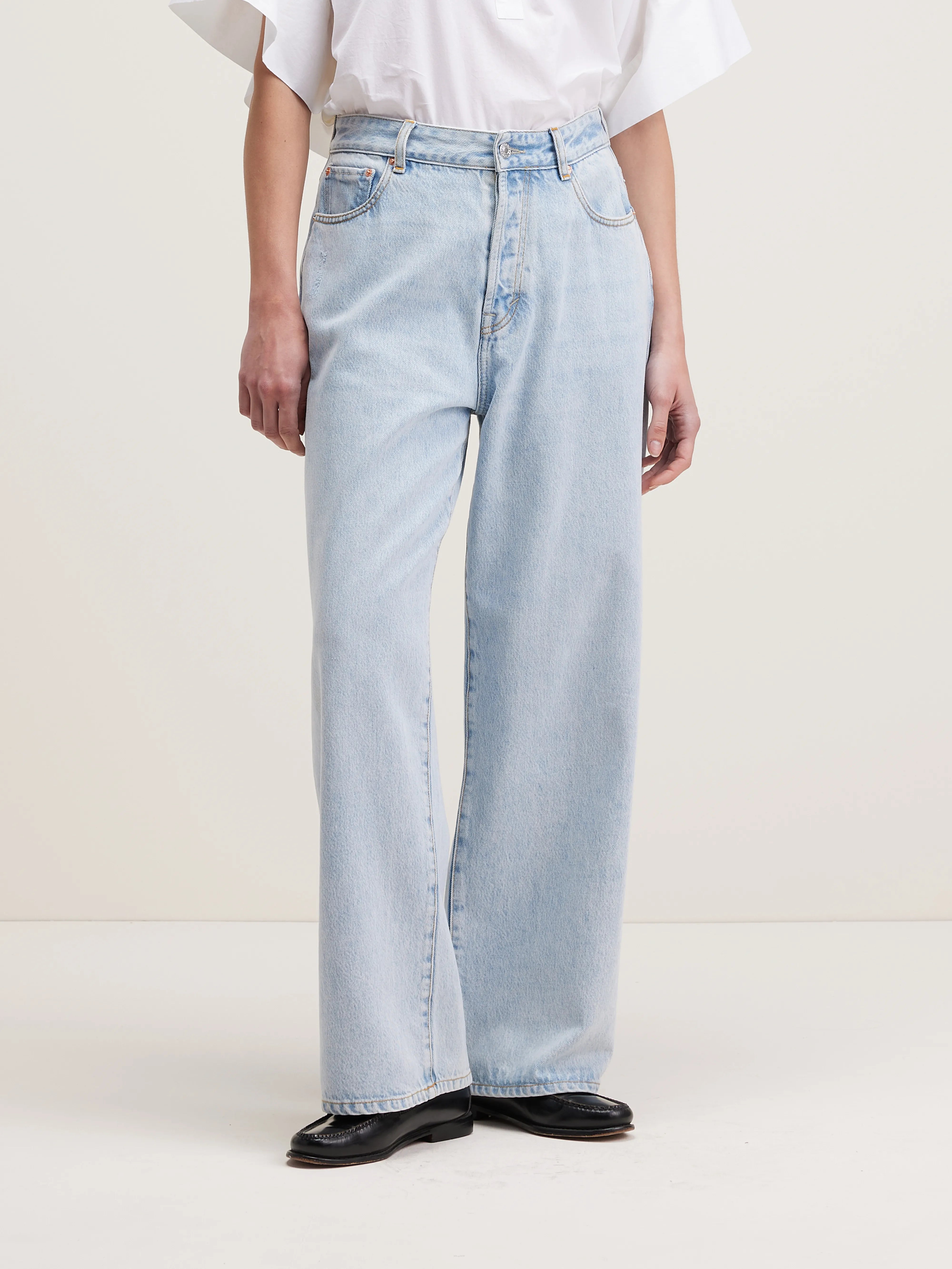 Paty Wide Jeans - Used light blue For Women | Bellerose