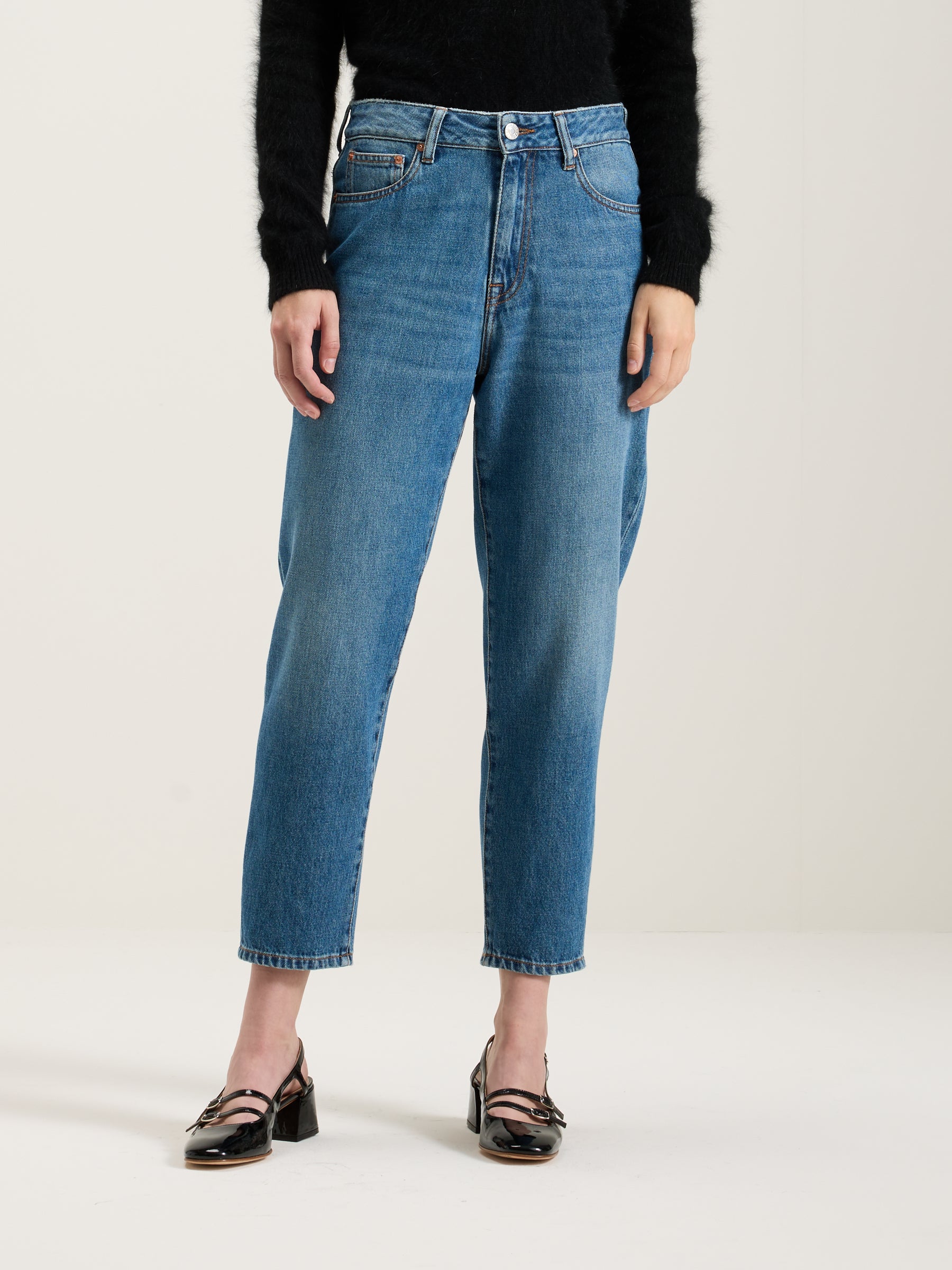 Puddy Tapered Cropped Jeans - Vintage blue For Women | Bellerose