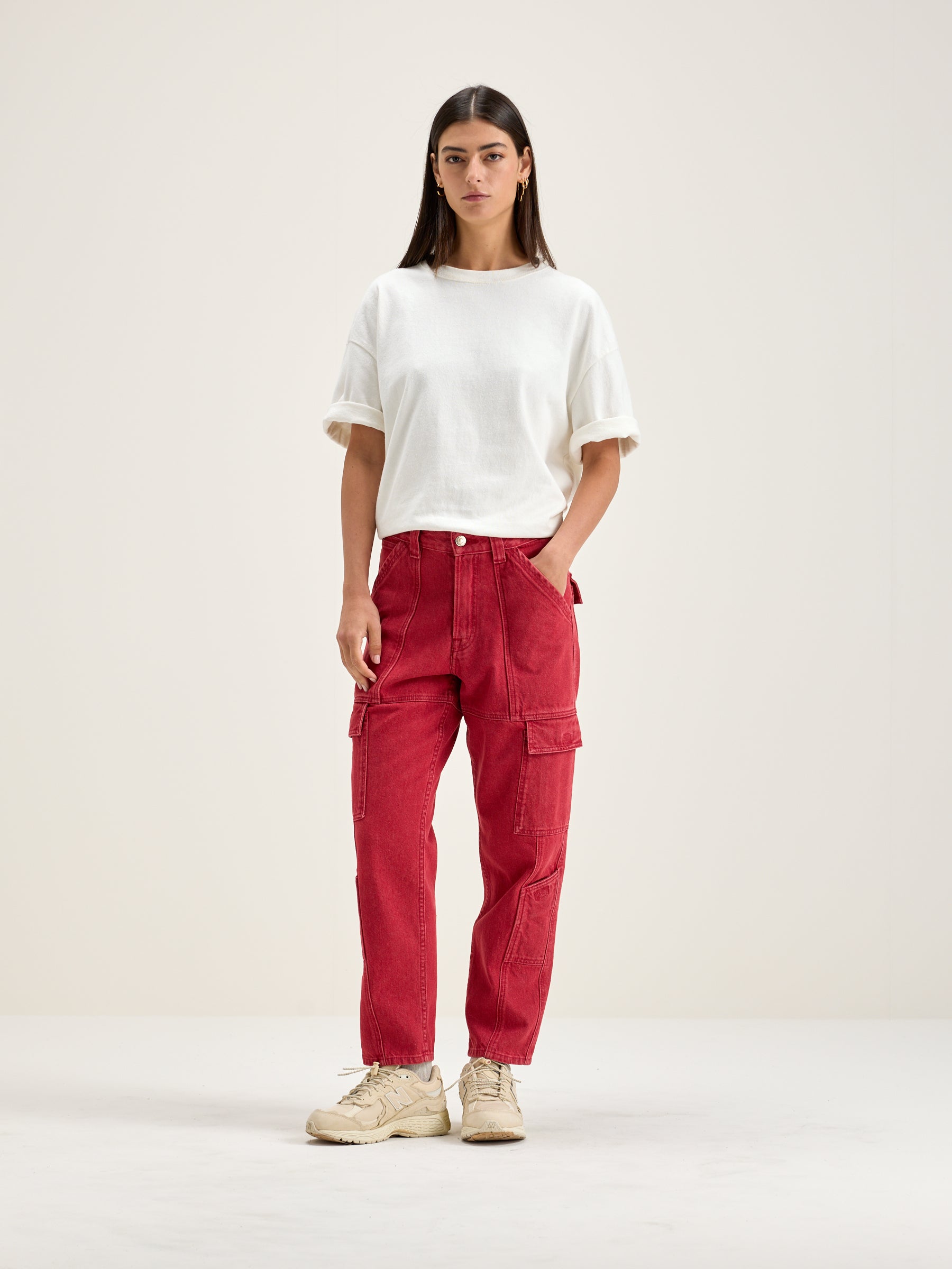 Pandora Fitted Cargo Jeans - Wine For Women | Bellerose