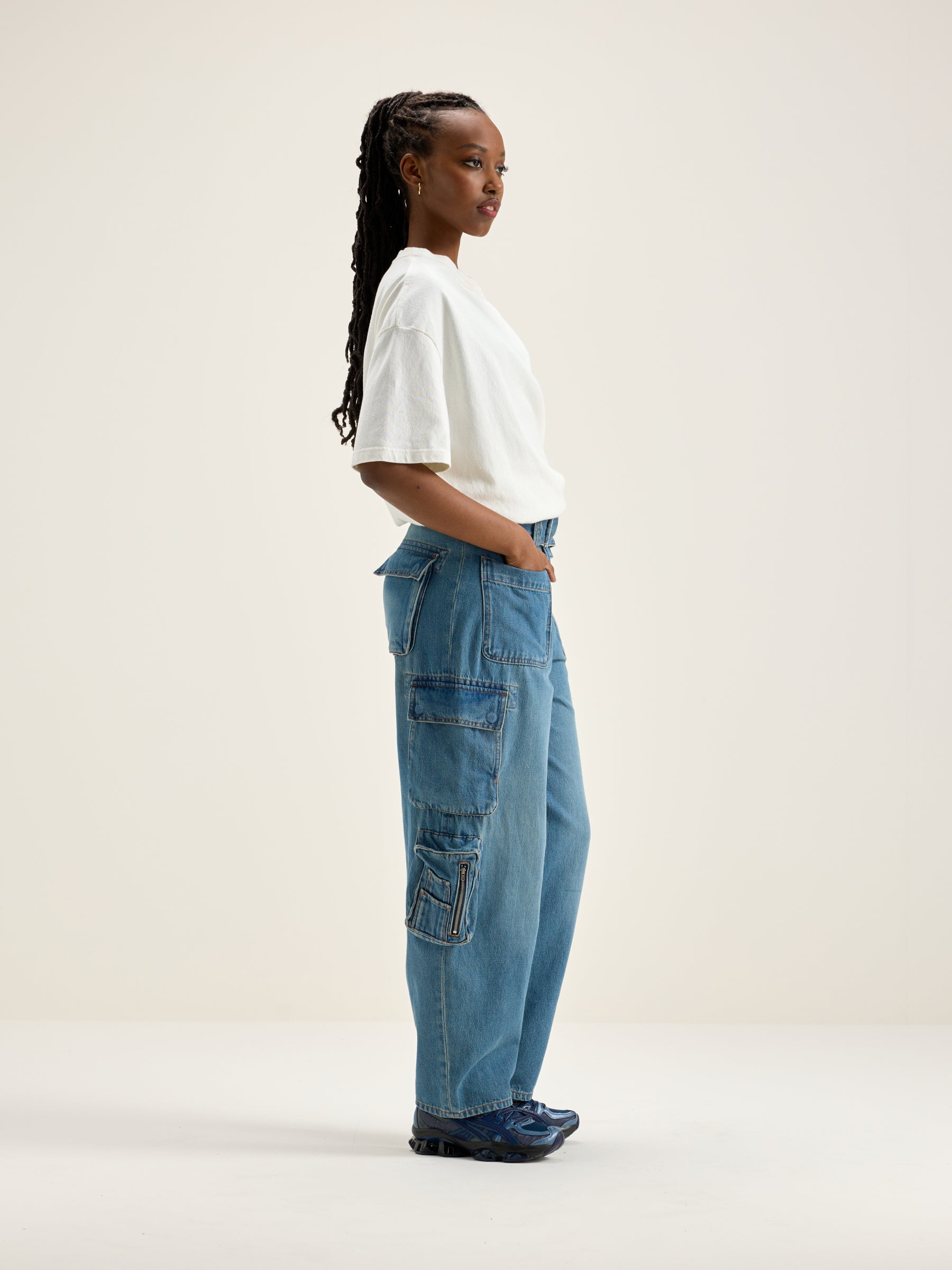 Pharrell Baggy Jeans - Used medium blue Voor Dames | Bellerose