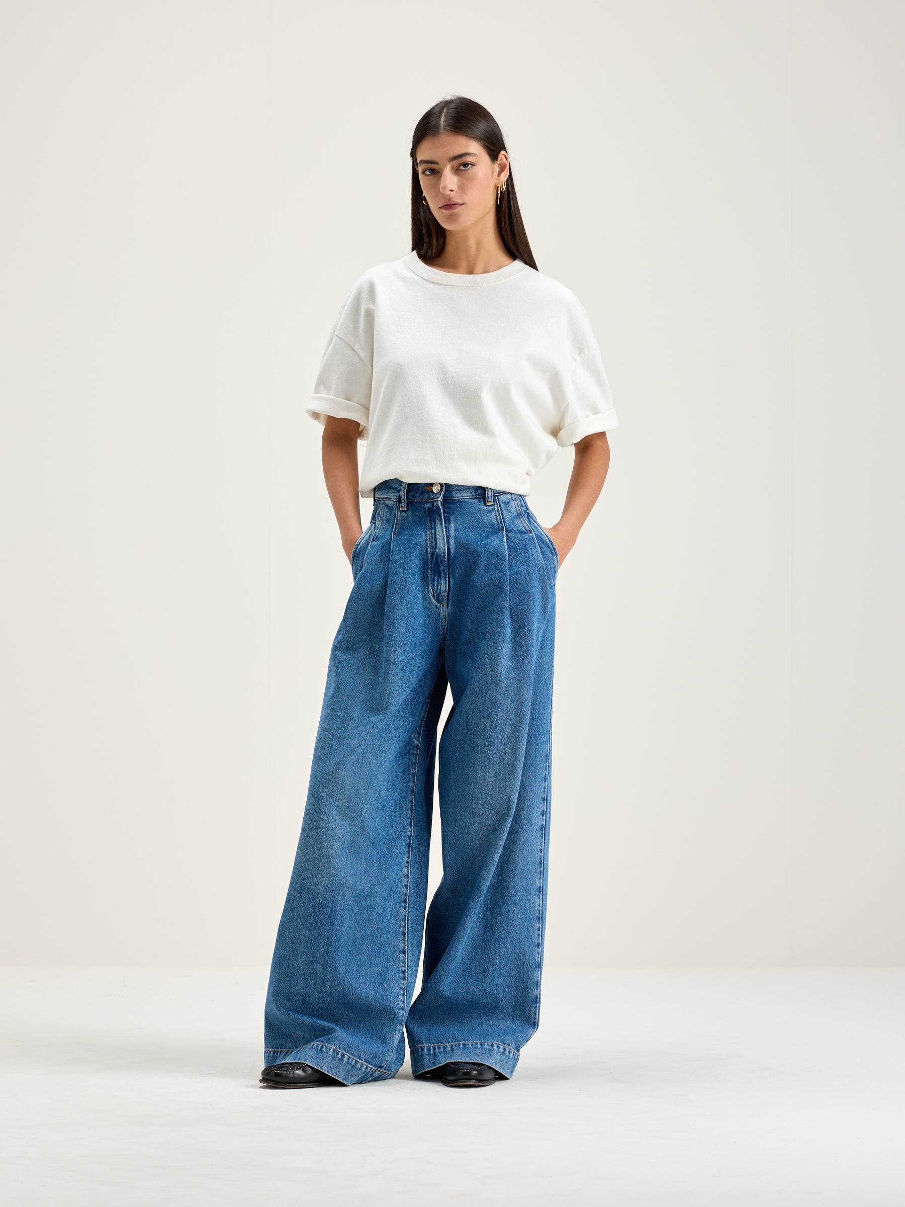 Pops Super-wide Jeans - Used blue For Women | Bellerose