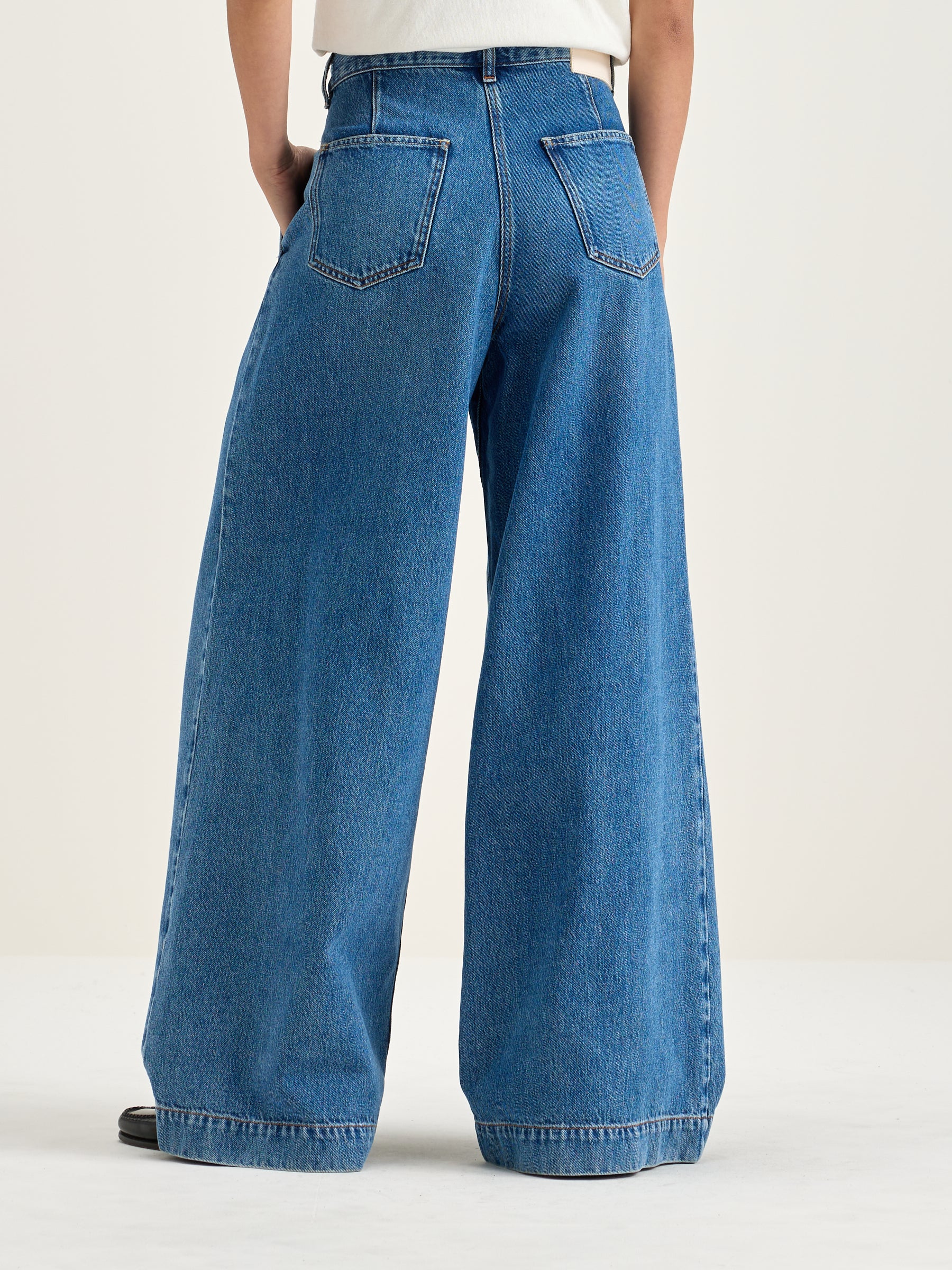 Pops Superwijde Jeans - Used blue Voor Dames | Bellerose