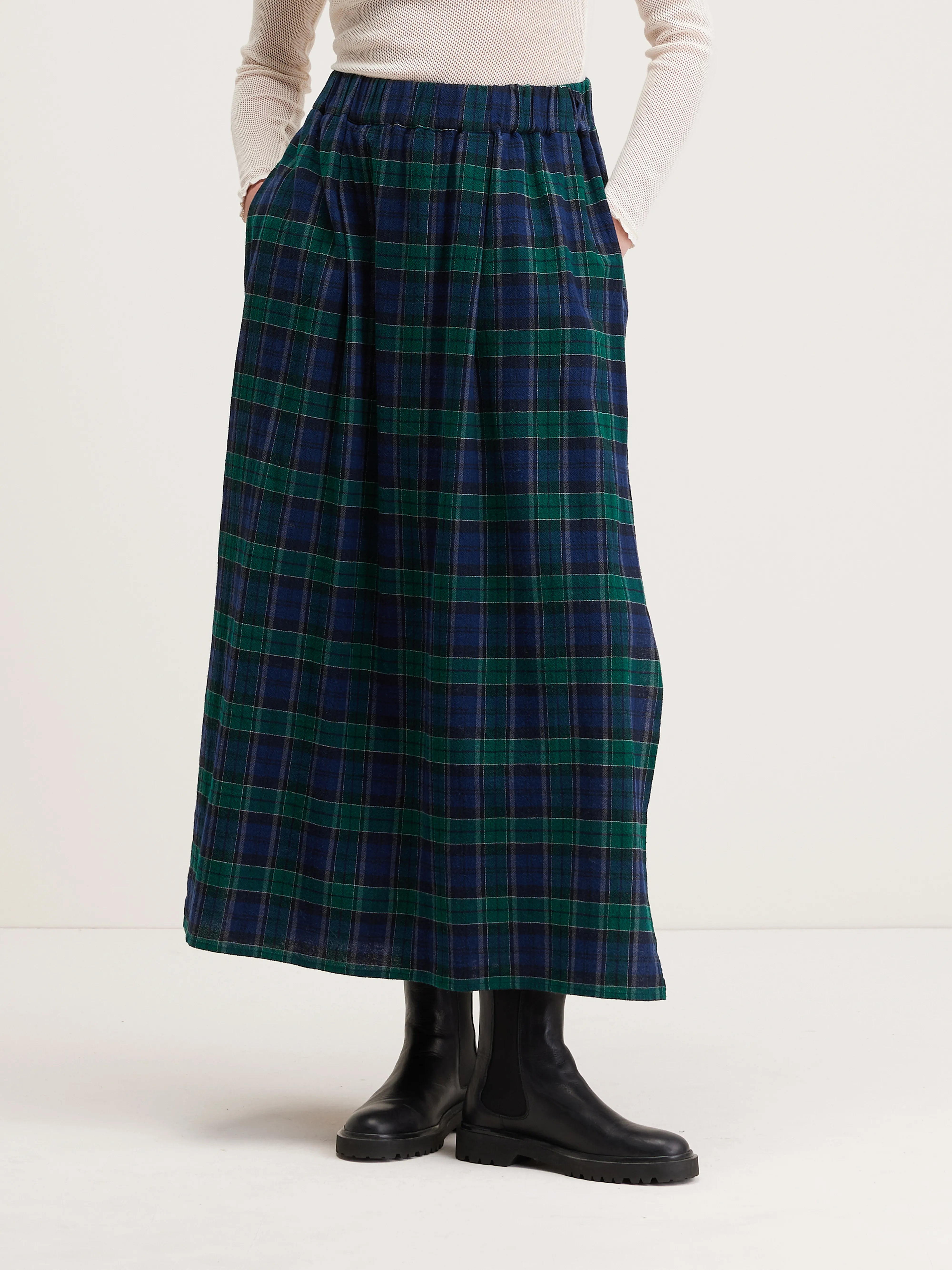 Chiara Long Skirt - Deep well / Gardenia For Women | Bellerose