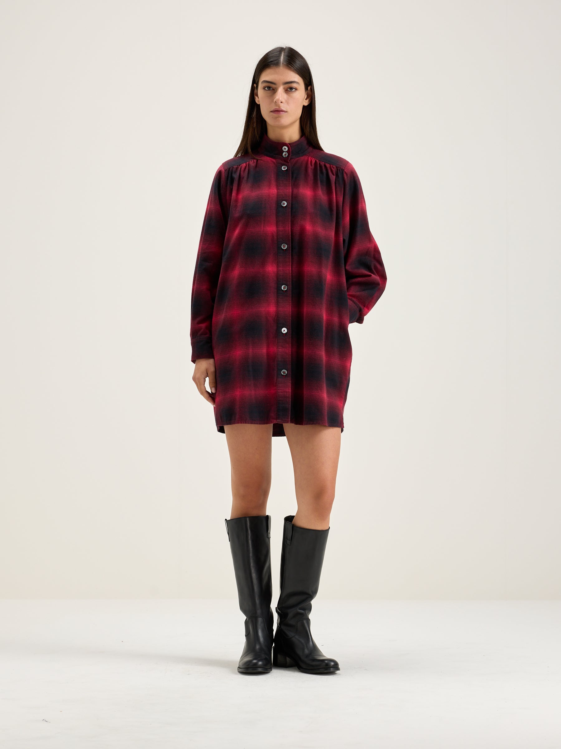 Pelly Mini Dress - Deep well / Red dahlia For Women | Bellerose