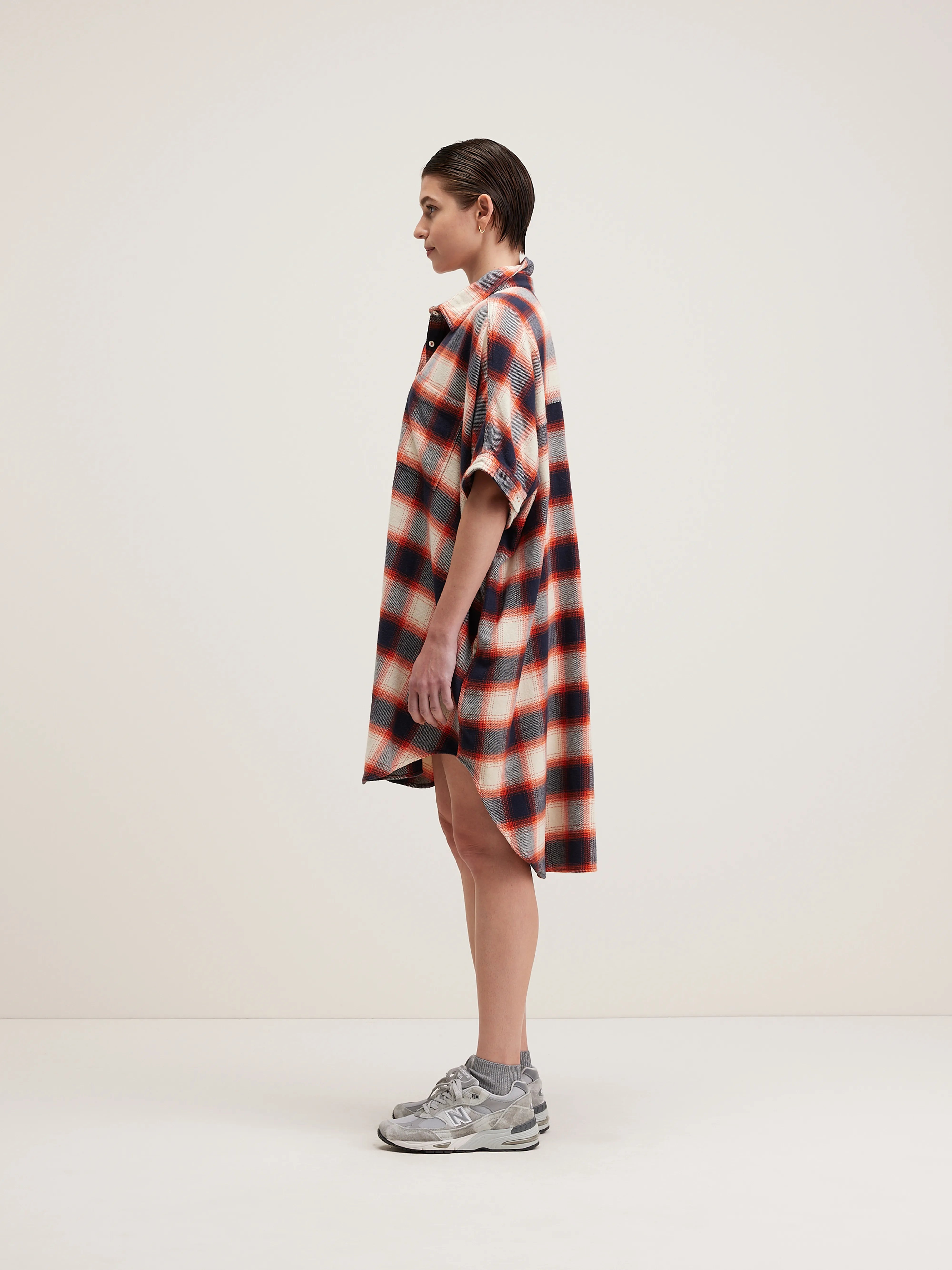 Glenn Shirt Dress - Blueberry / Grenadine / Shell For Women | Bellerose