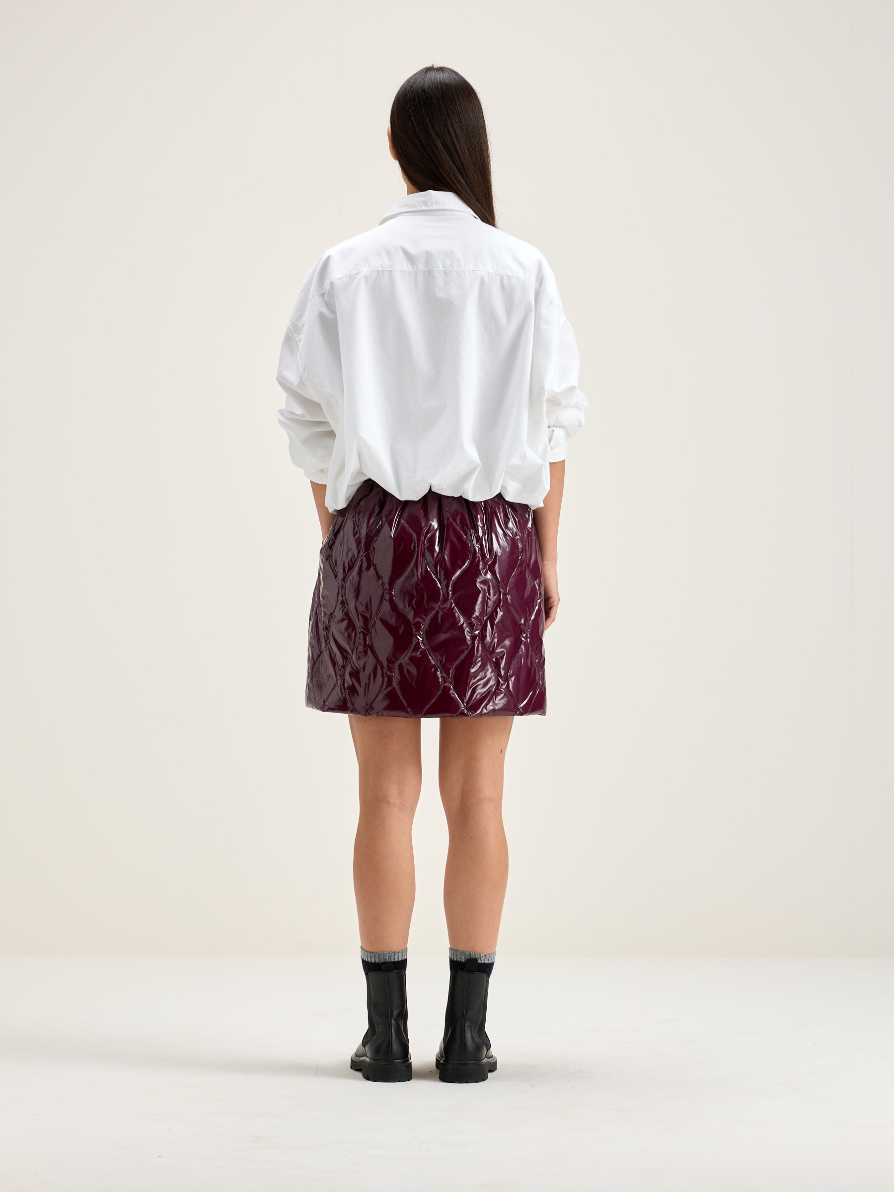 Heleni Quilted Mini Skirt - Wine For Women | Bellerose