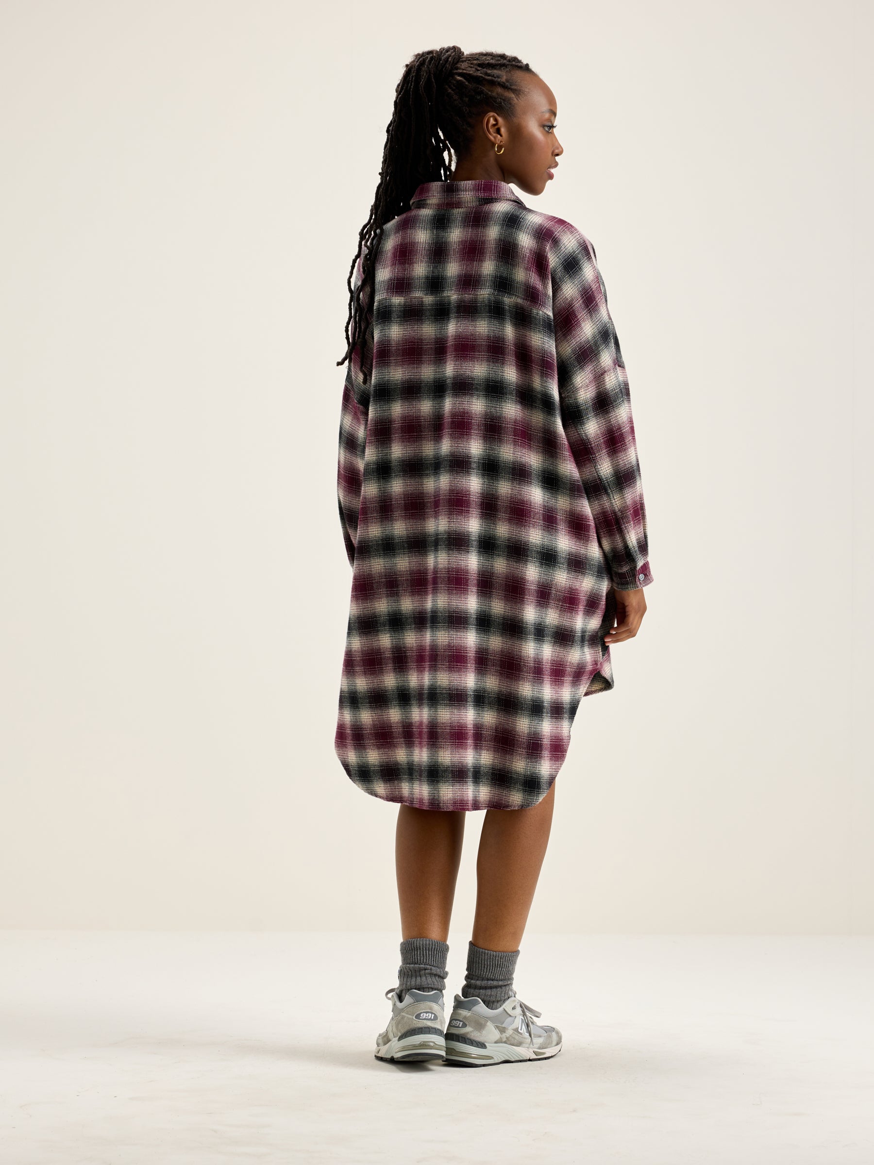 Genk Shirt Dress - Antique white / Ebene / Wine For Women | Bellerose