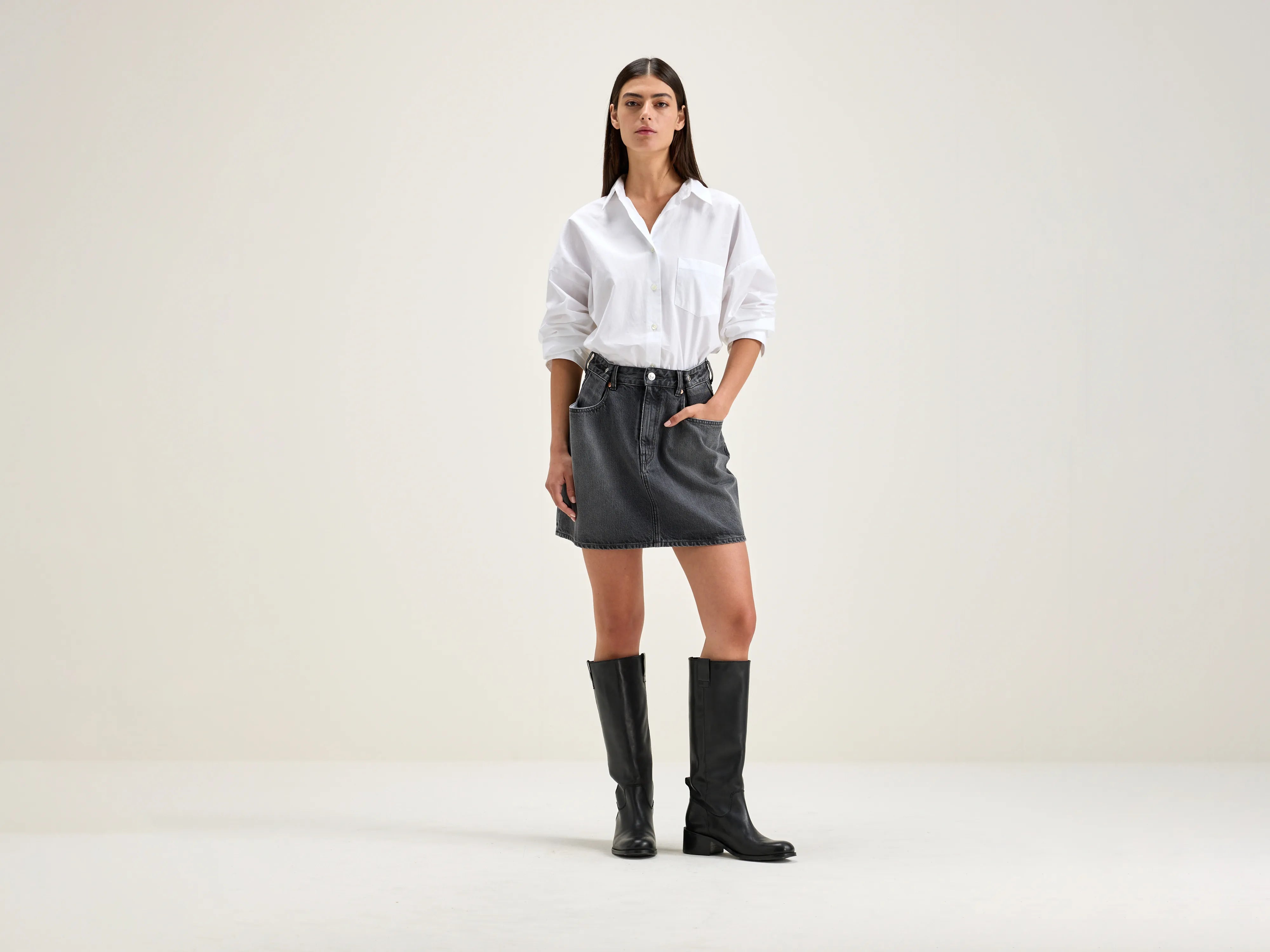 Paon Mini Skirt - Black stone For Women | Bellerose