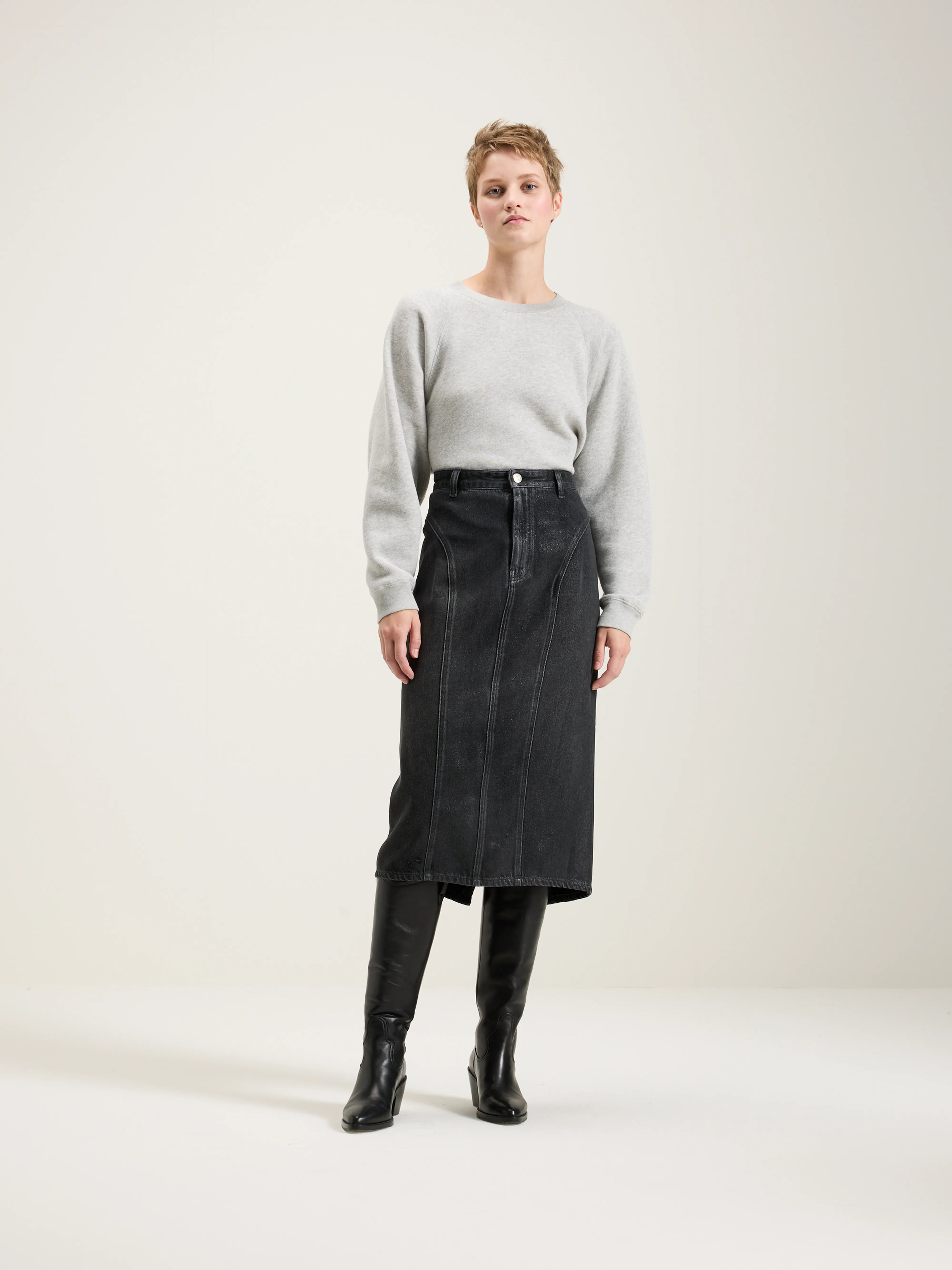 Petrus Midi-kokerrok - Used black Voor Dames | Bellerose