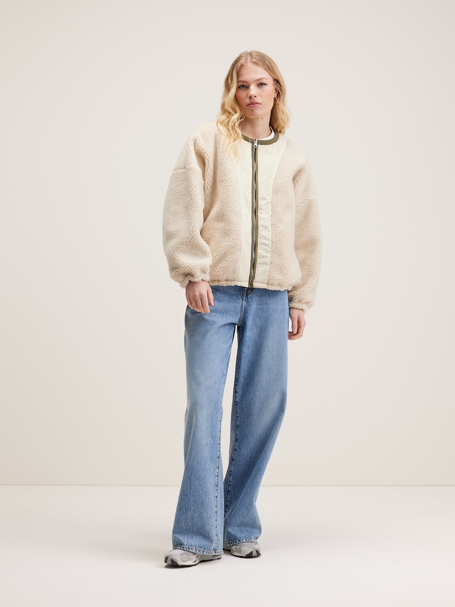 Janice Teddy Jacket - Cream / Naval For Women | Bellerose