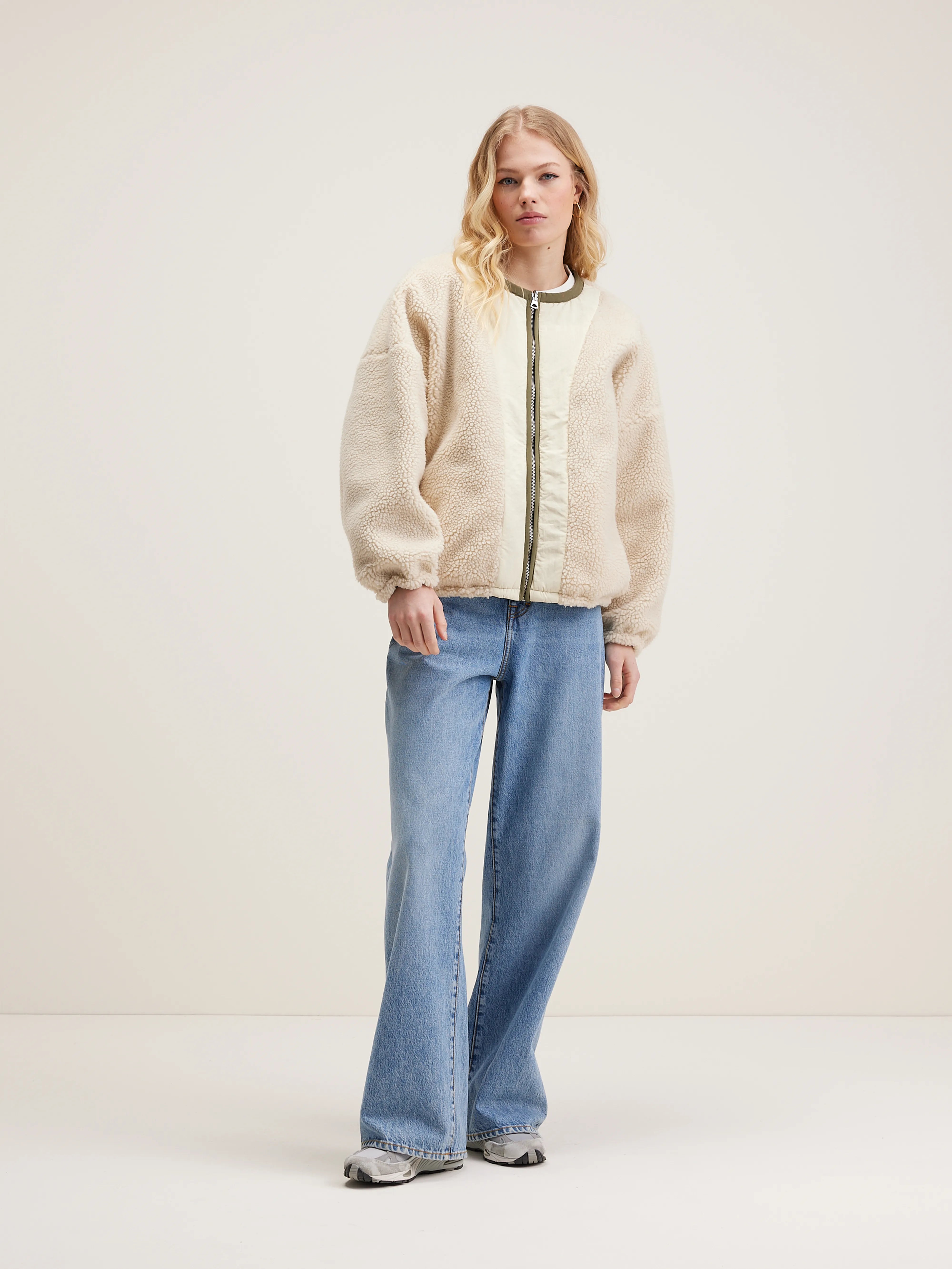 Janice Teddy Jacket - Cream / Naval For Women | Bellerose