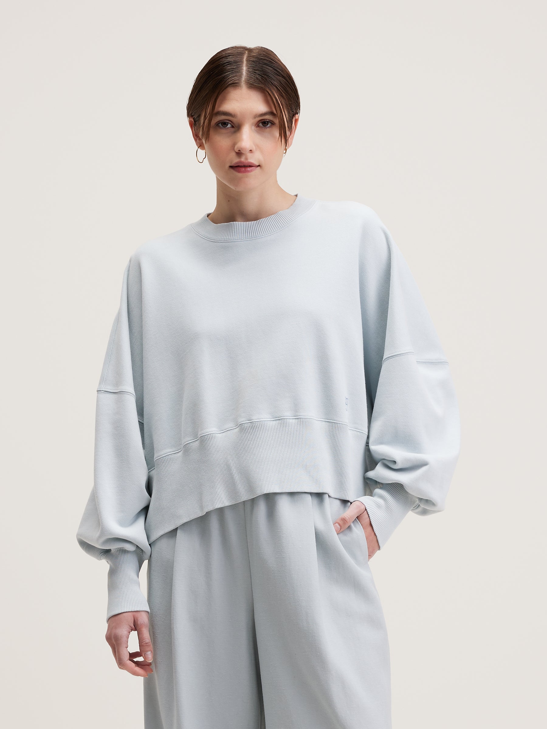 Salva Cropped Sweatshirt - Givre For Women | Bellerose