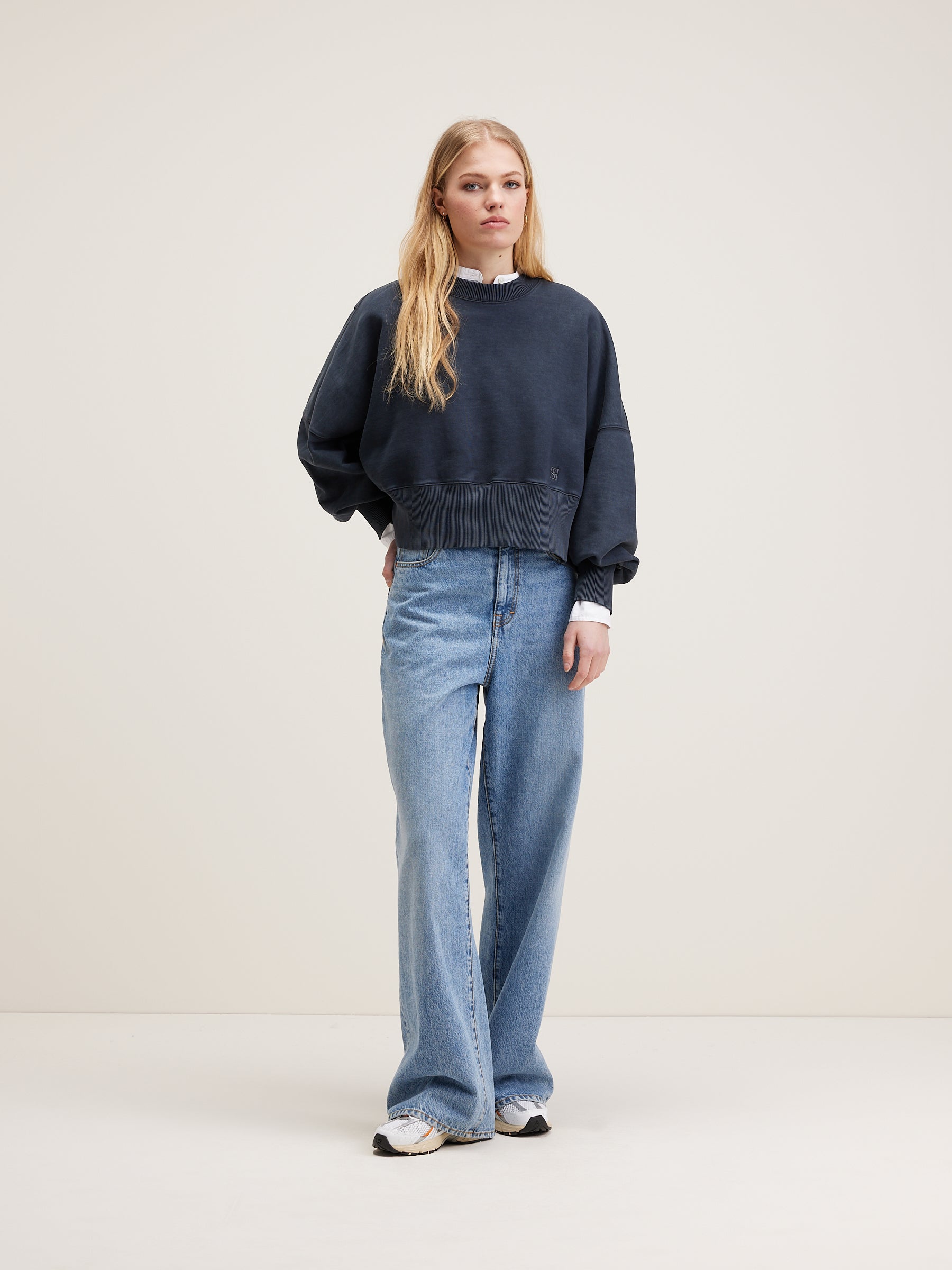 Salva Cropped Sweatshirt - Black beauty For Women | Bellerose