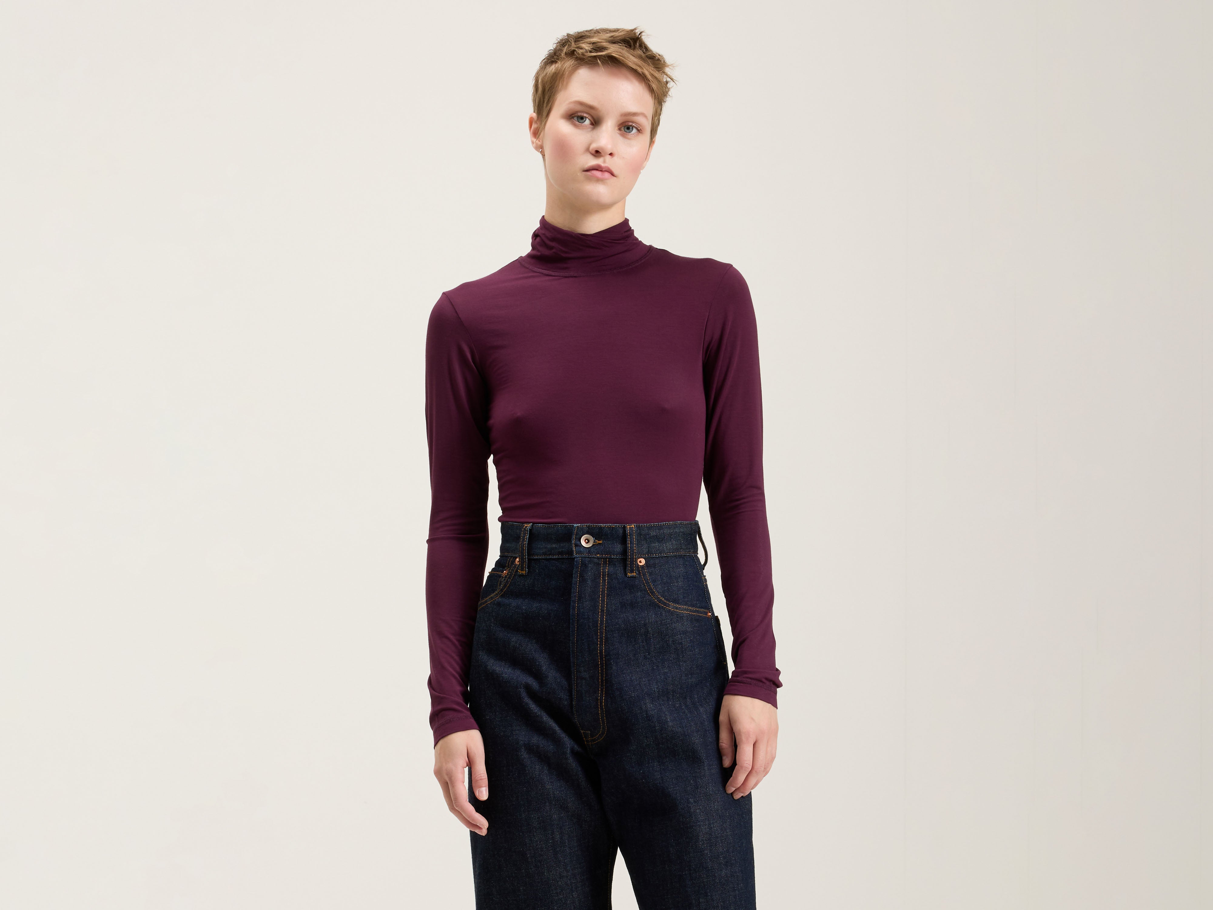 T-shirt Slim Vinny - Wine Pour Femme | Bellerose