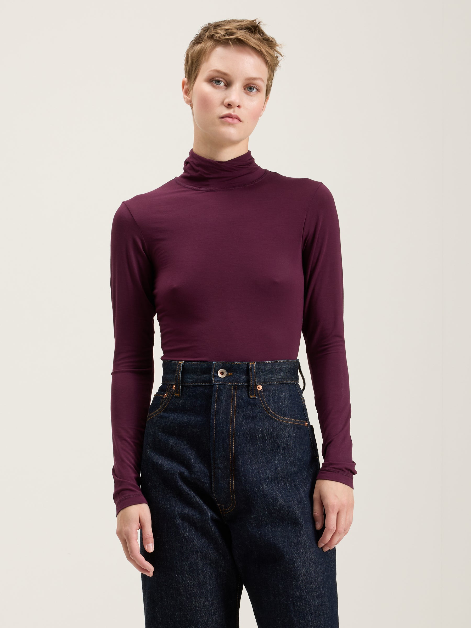 T-shirt Slim Vinny - Wine Pour Femme | Bellerose