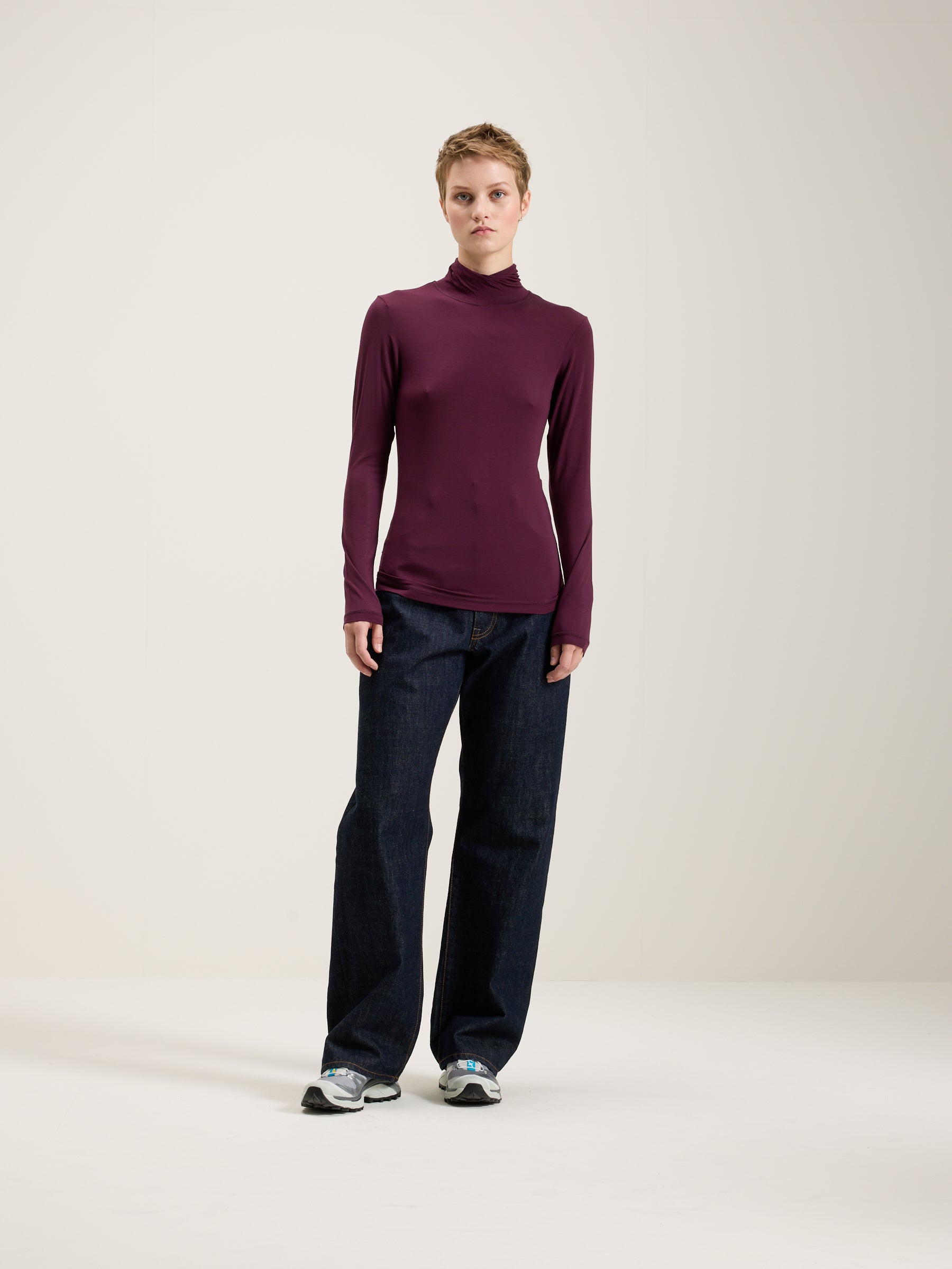 T-shirt Slim Vinny - Wine Pour Femme | Bellerose