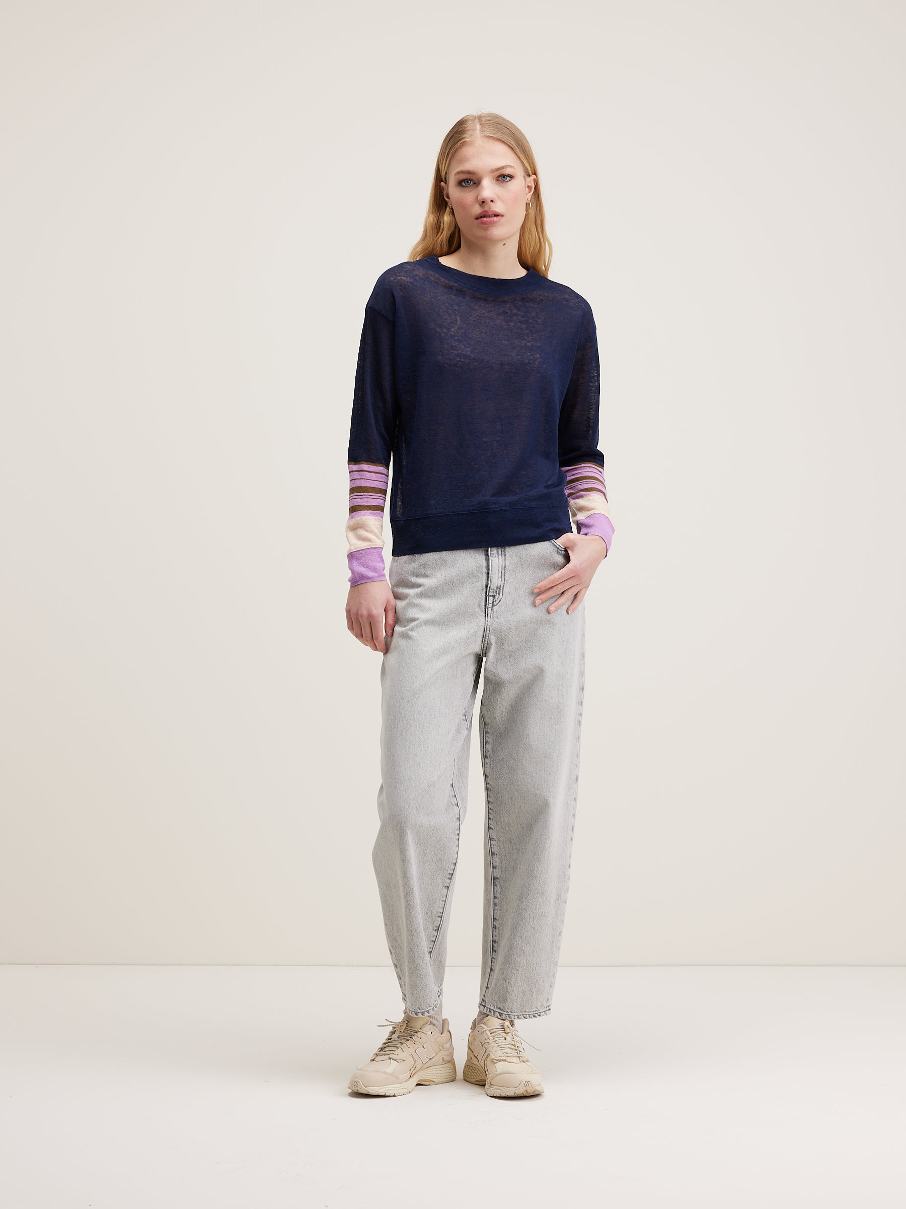 Senia Relaxed T-shirt - Bonbon / Naval For Women | Bellerose