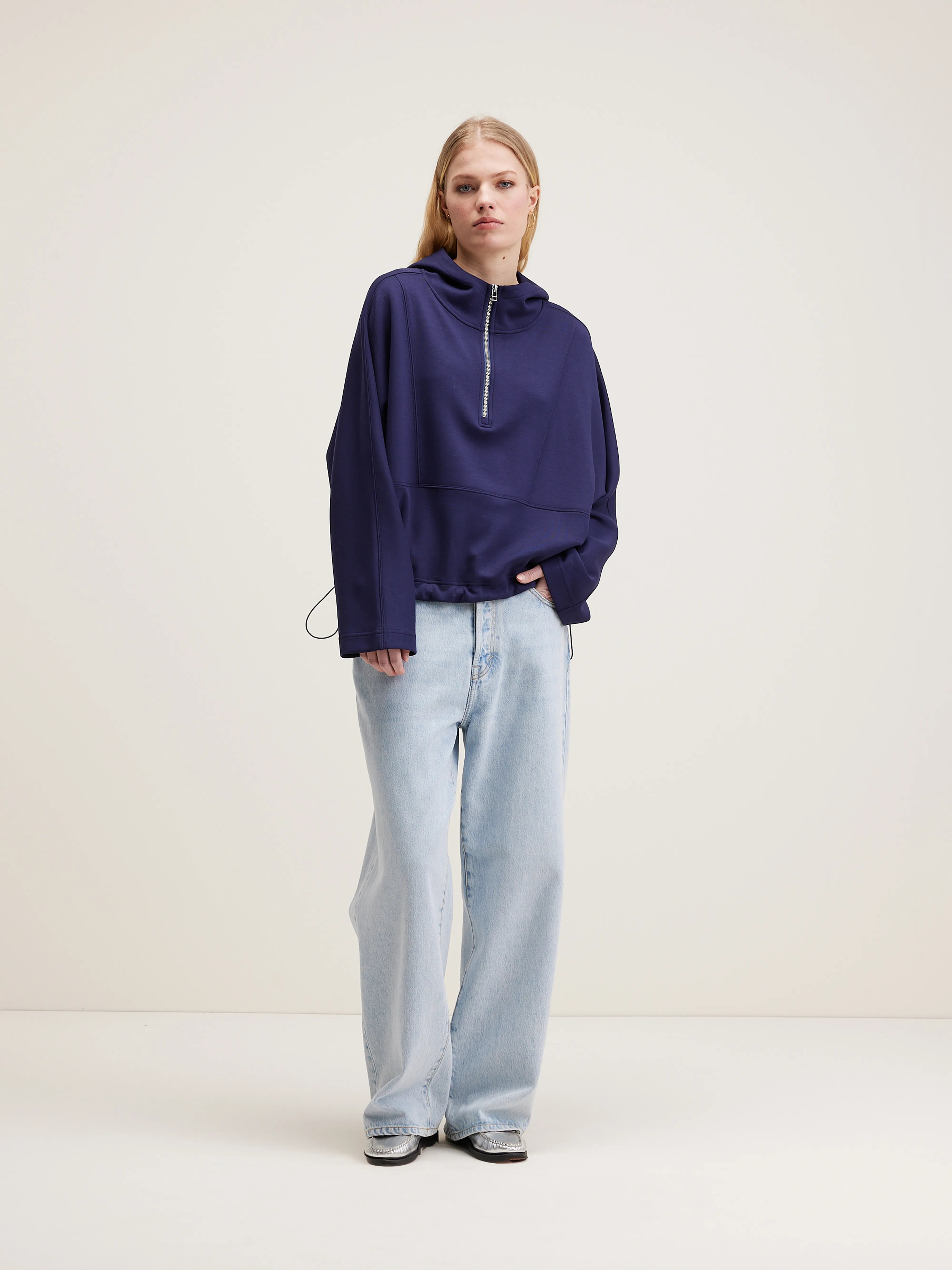 Tates Wide-sleeve Hoodie - Naval For Women | Bellerose