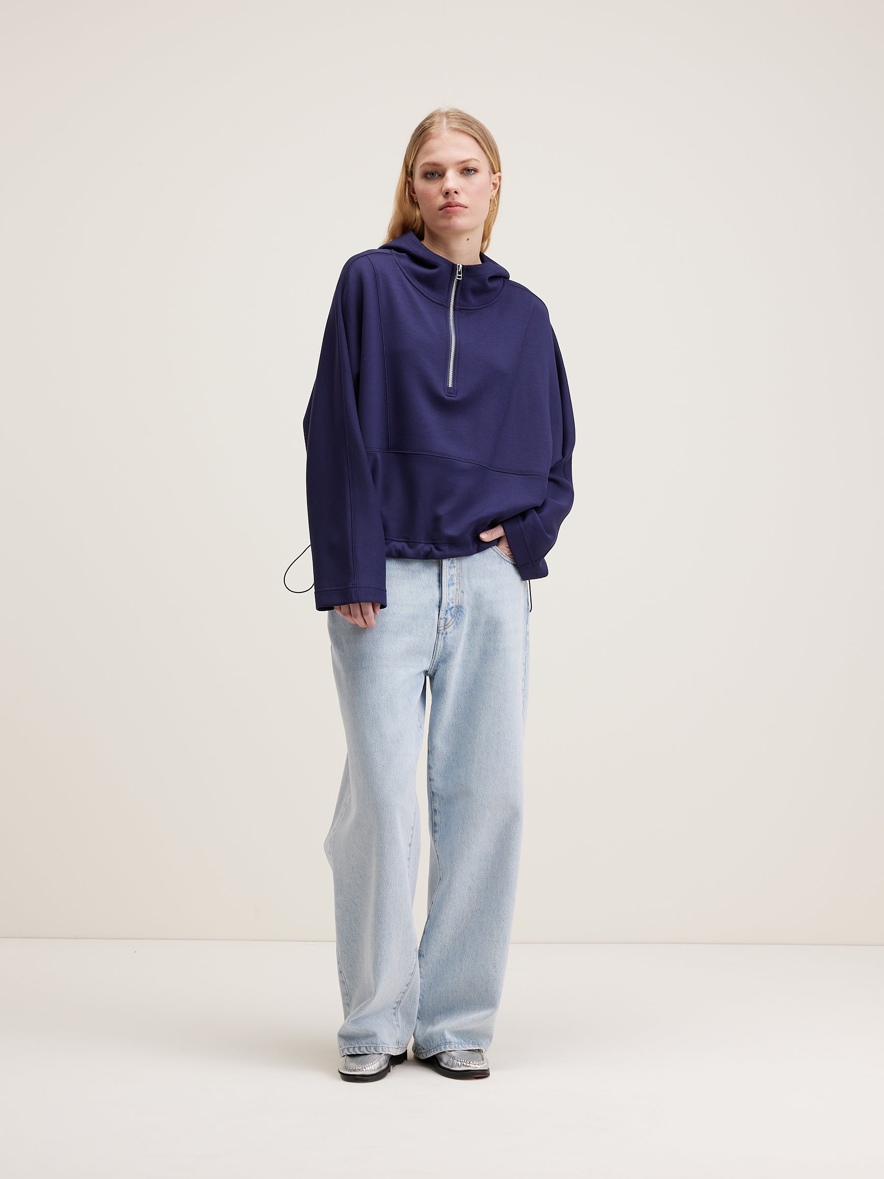 Tates Wide-sleeve Hoodie - Naval For Women | Bellerose