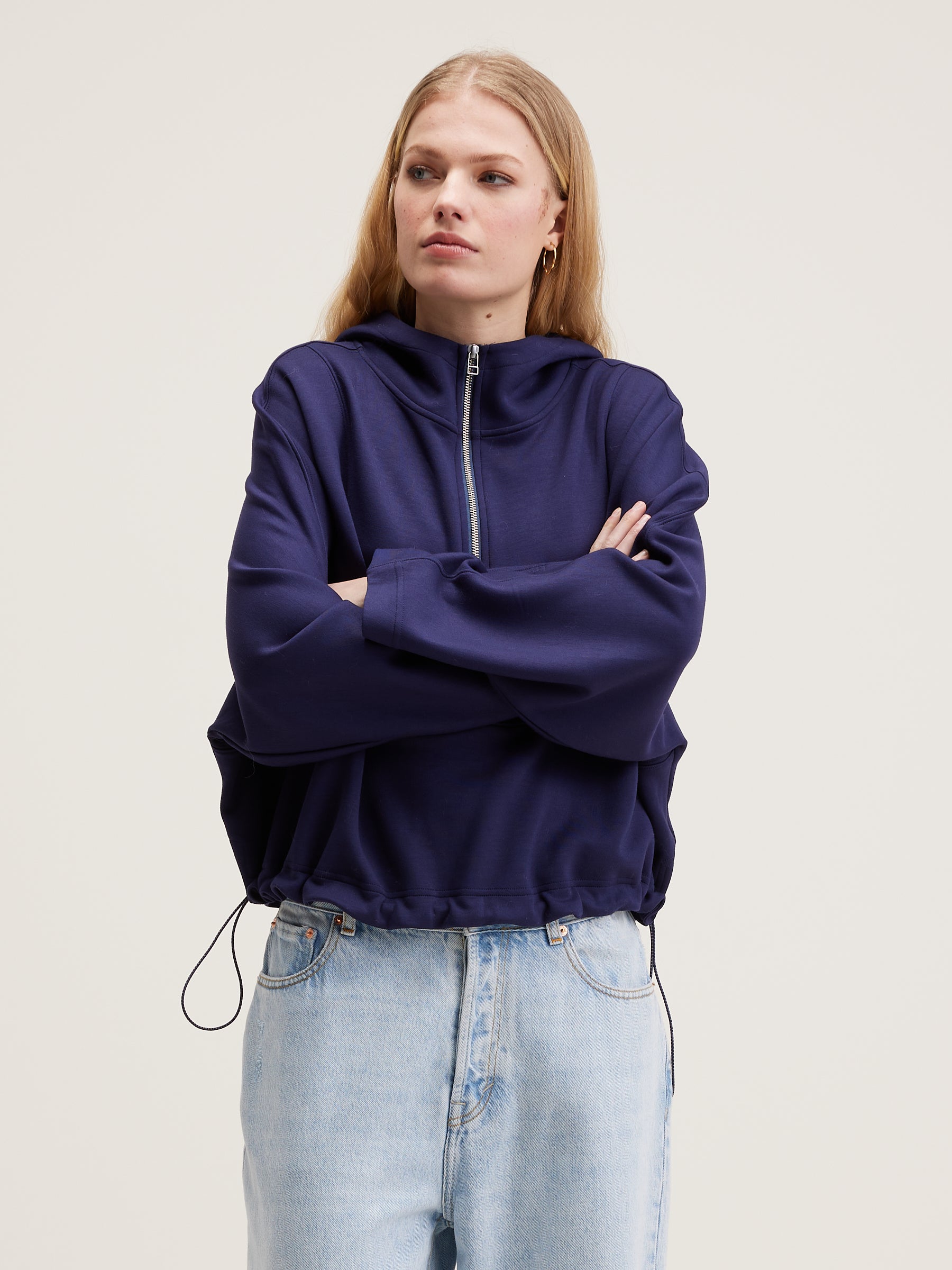 Tates Wide-sleeve Hoodie - Naval For Women | Bellerose