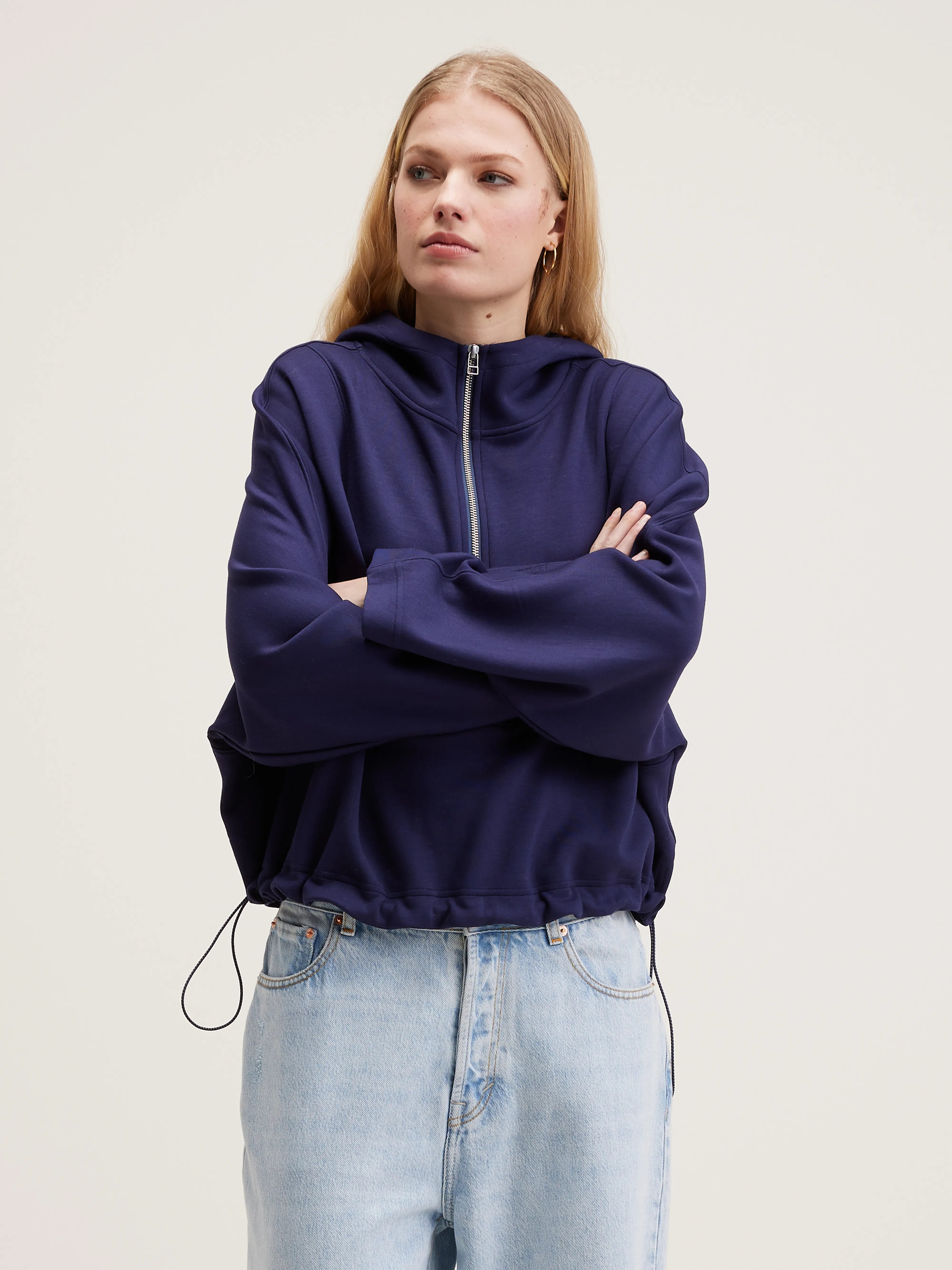 Hoodie À Manches Larges Tates - Naval Pour Femme | Bellerose