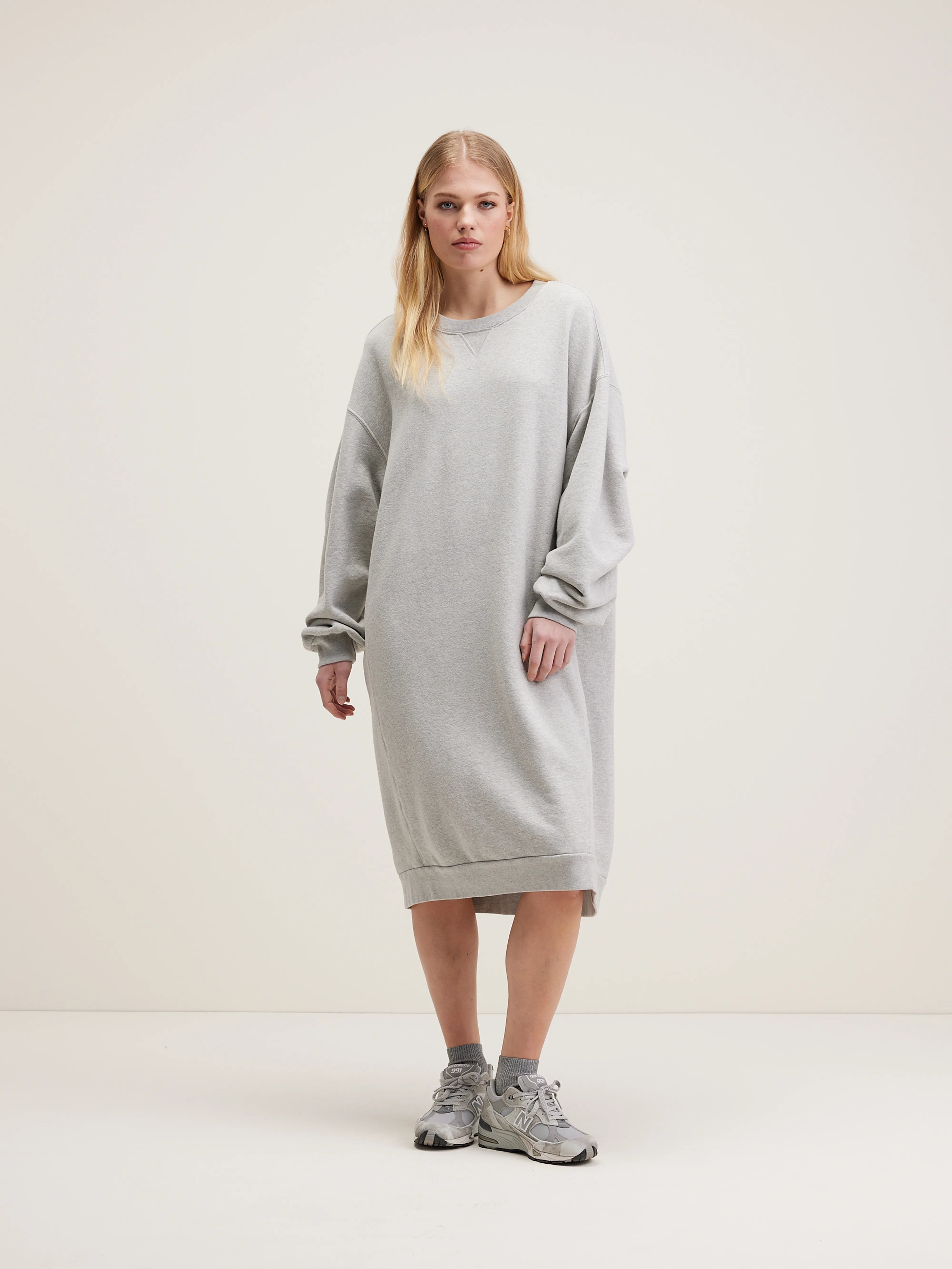 Grey sweatshirt dress womens on sale