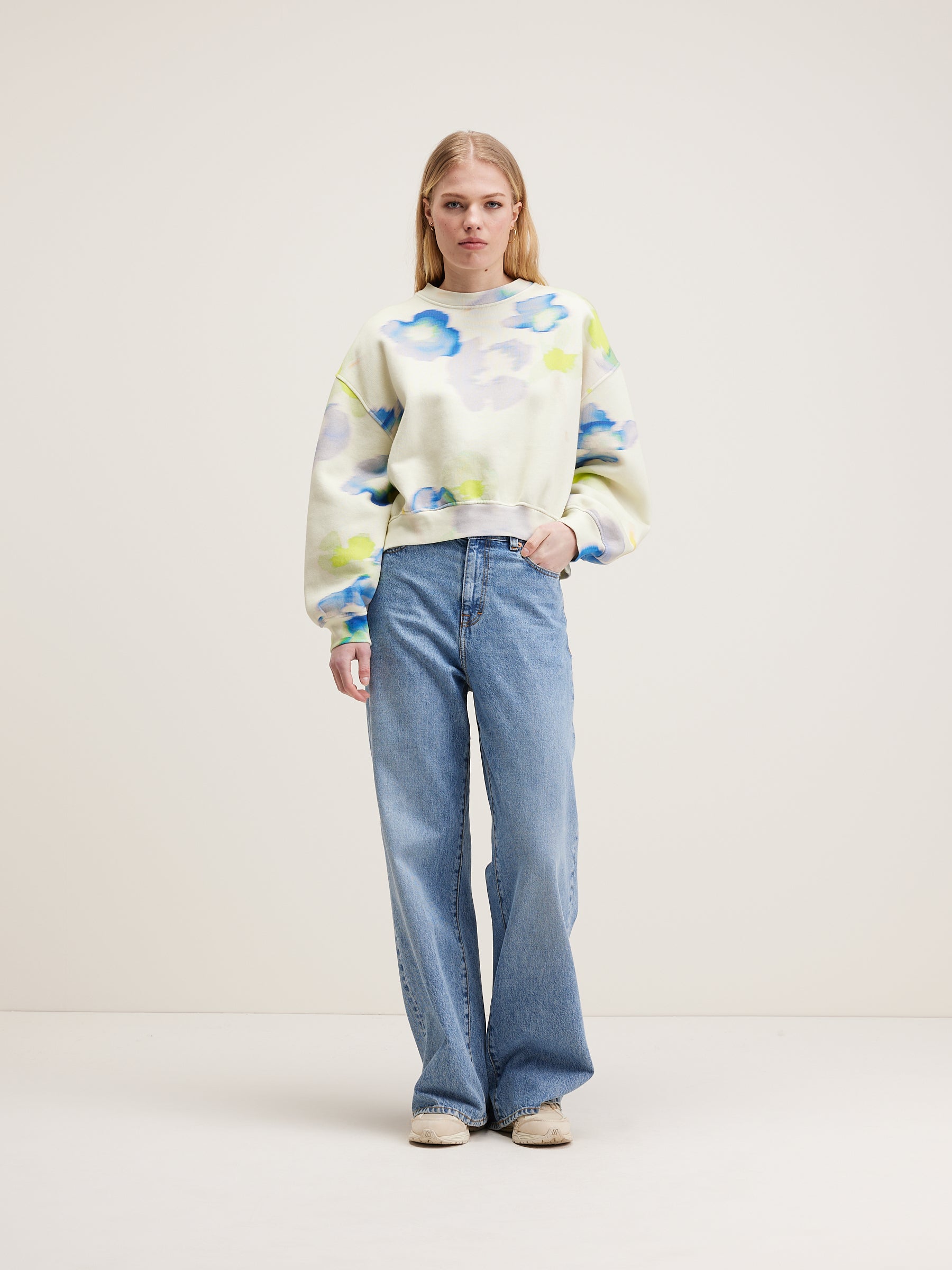 Fancy Bloemenprint Sweatshirt - Fluo / Myosotis / Shell Voor Dames | Bellerose